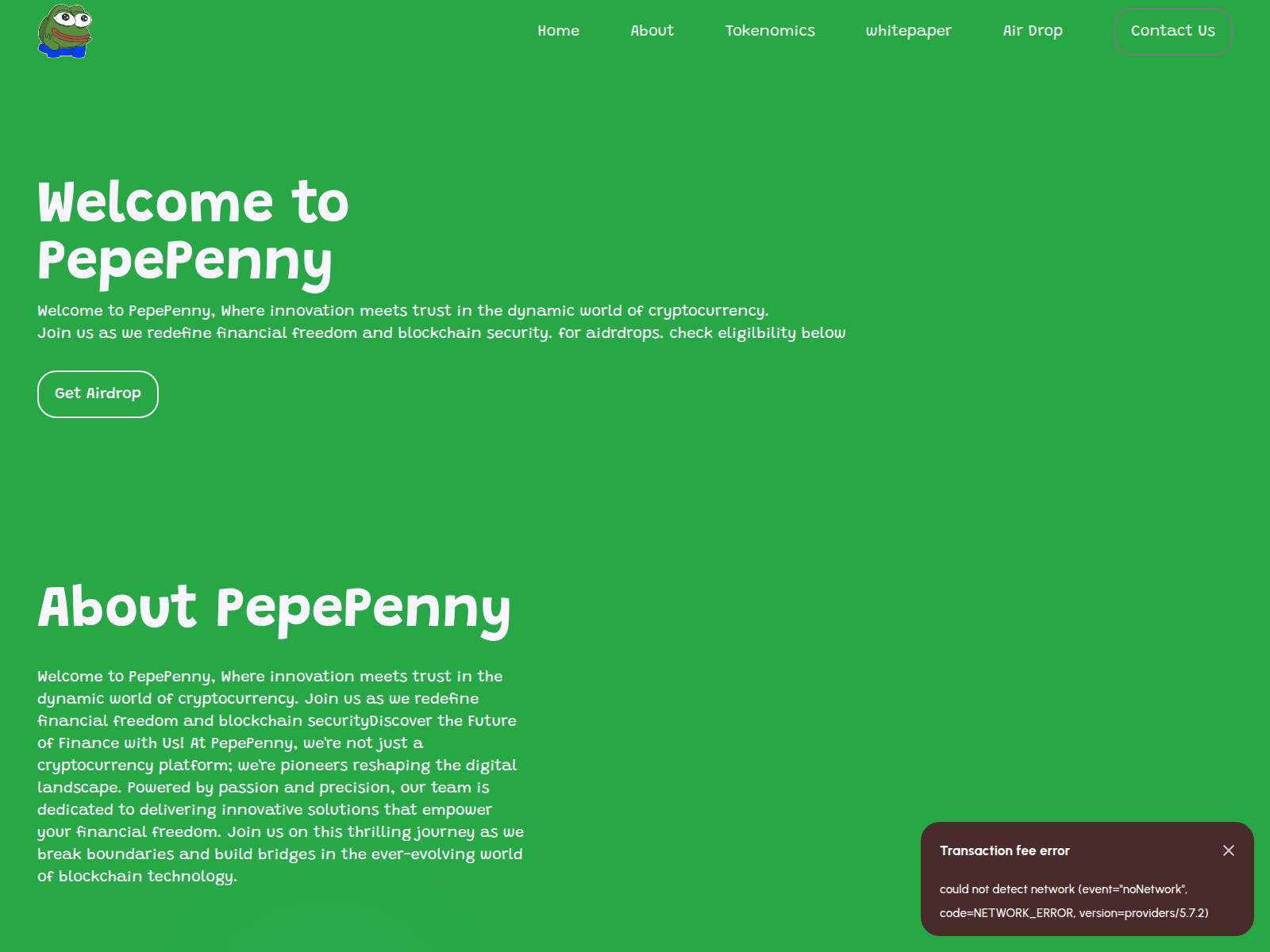 Screenshot of pepepenny.pages.dev