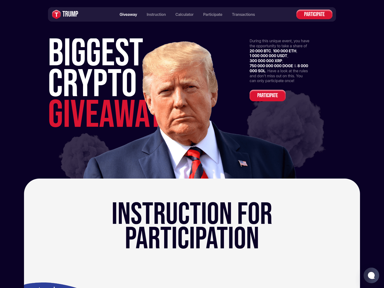 Screenshot of donaldtrump2026.com