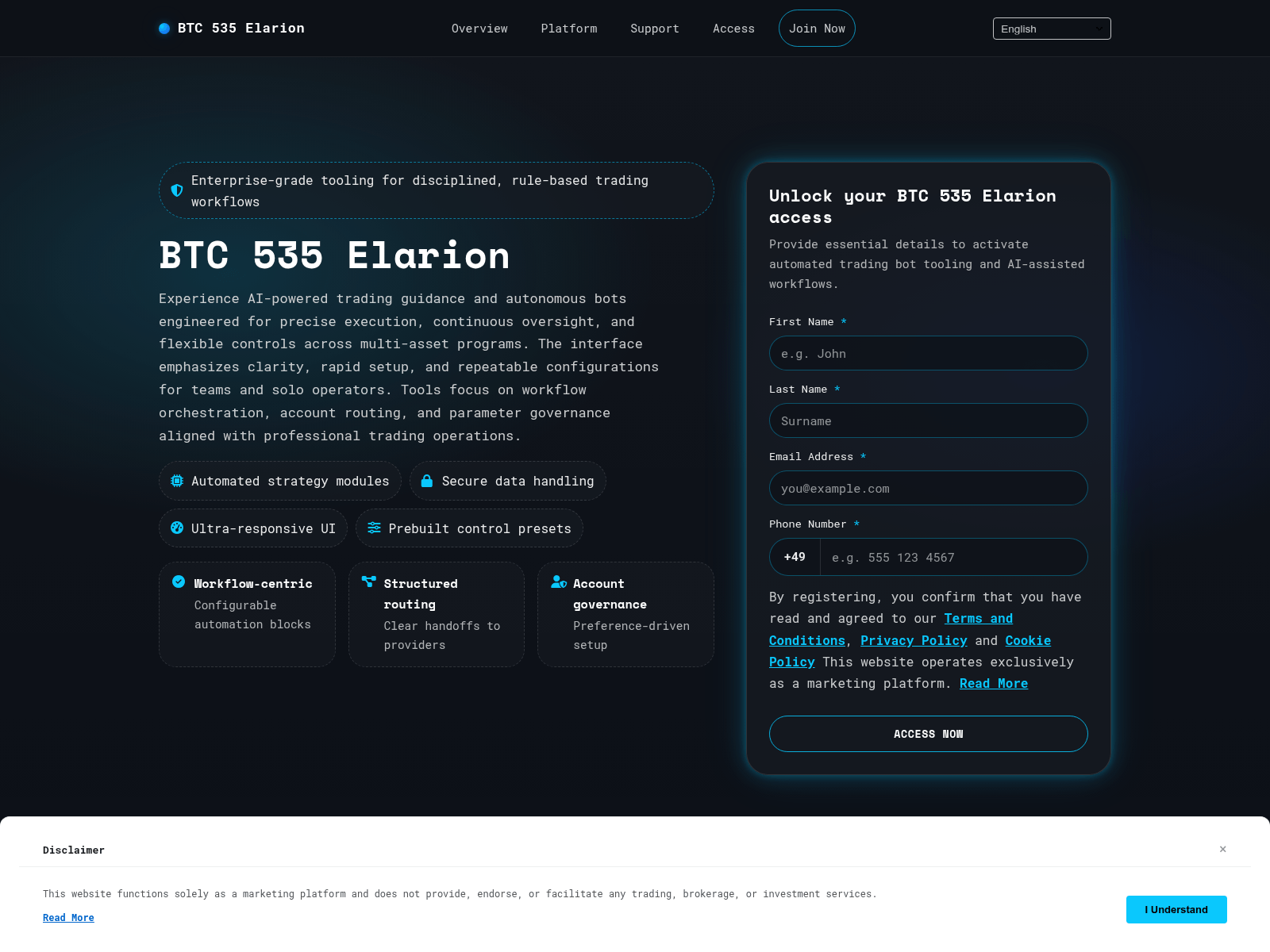 Screenshot of btc-535-elarionsoftware.com