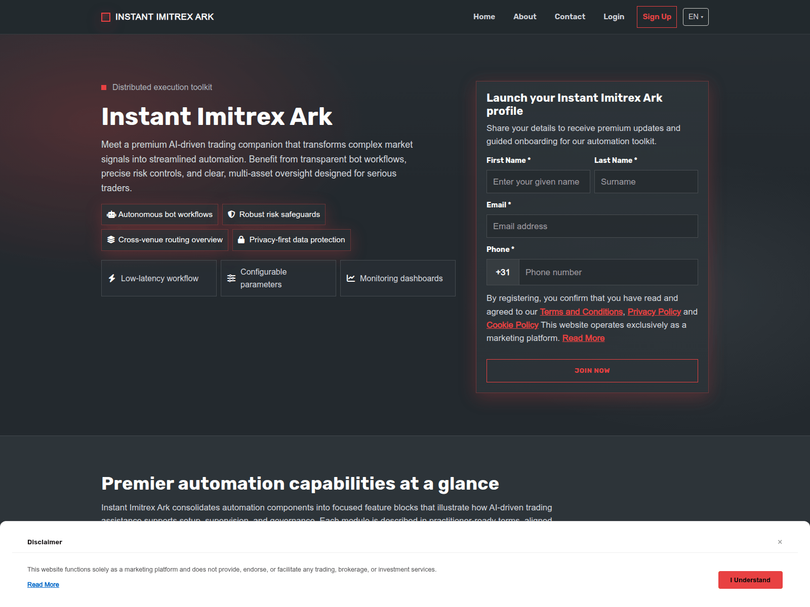لقطة شاشة لـ instantimitrexark.pro
