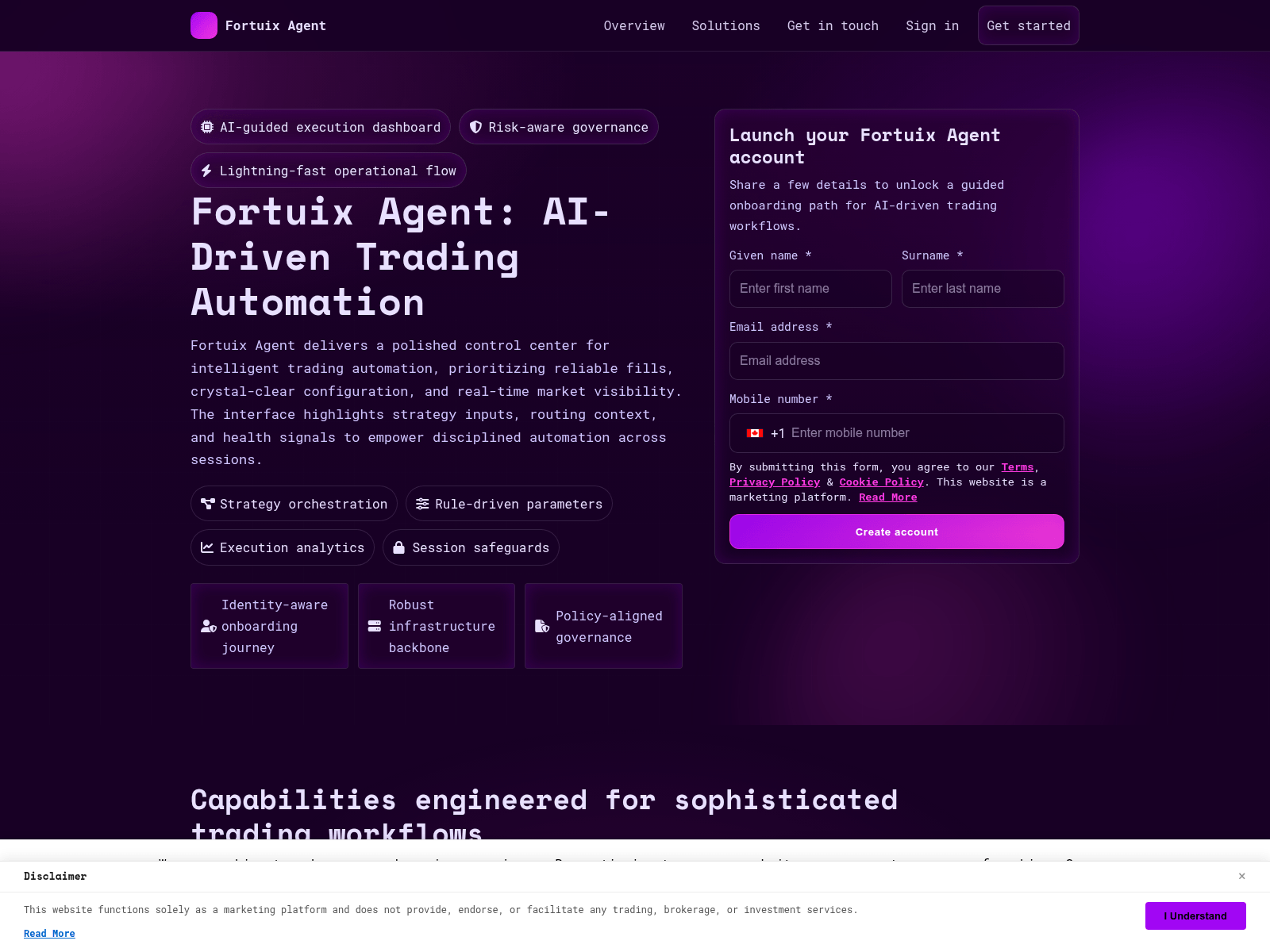 Screenshot of fortuix-agent-system.com