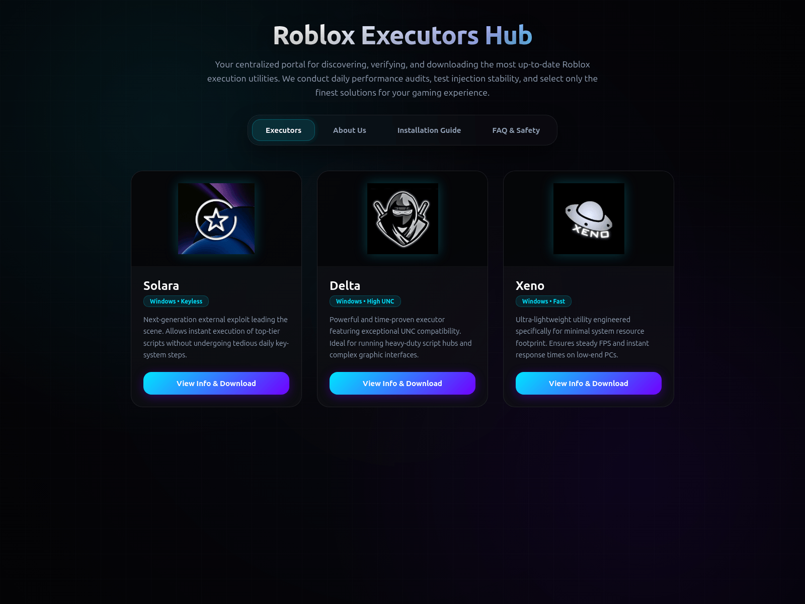 Screenshot of executorhub.space