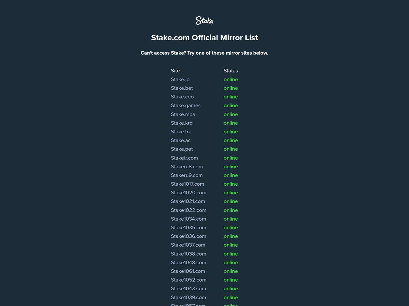 Screenshot von stake1069.com