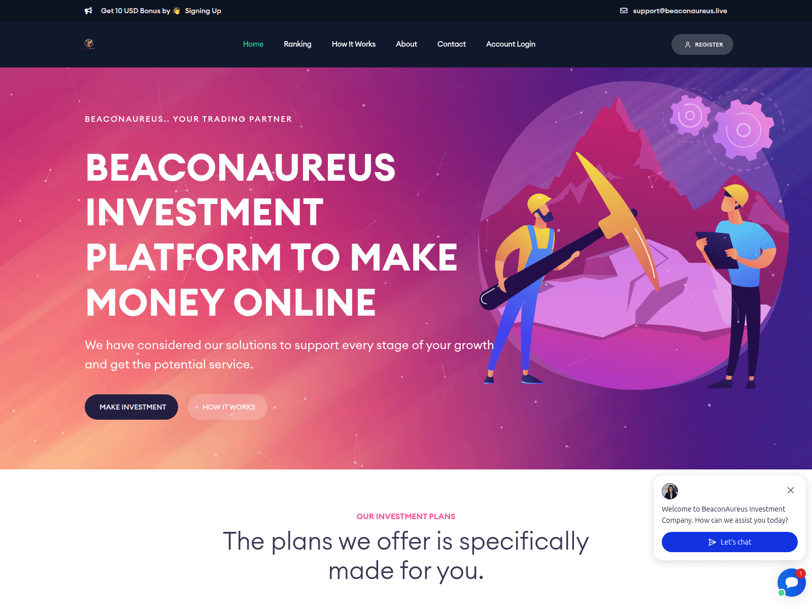 Ảnh chụp màn hình của beaconaureus.live
