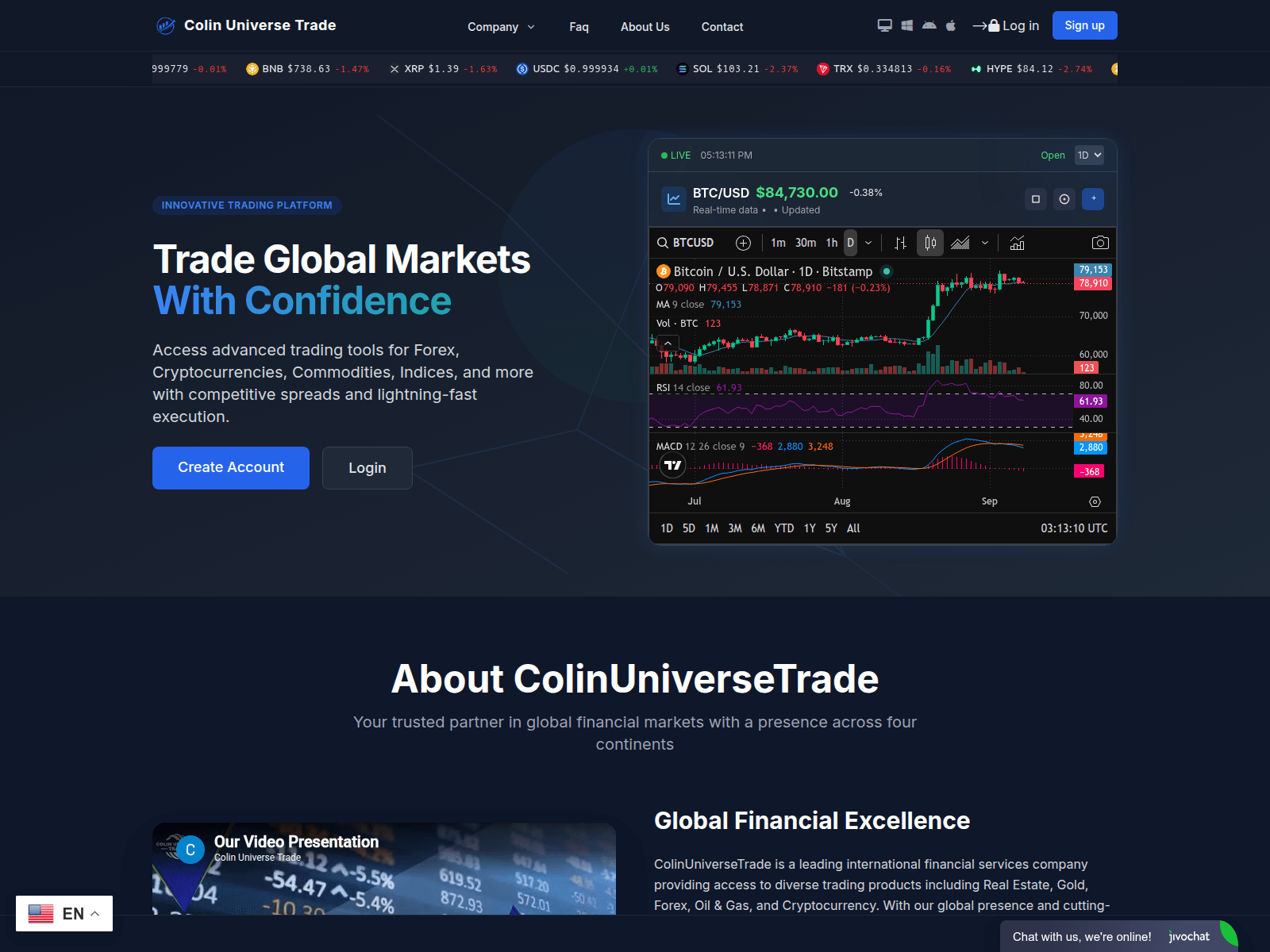 的截图 colinuniverse-trade.com