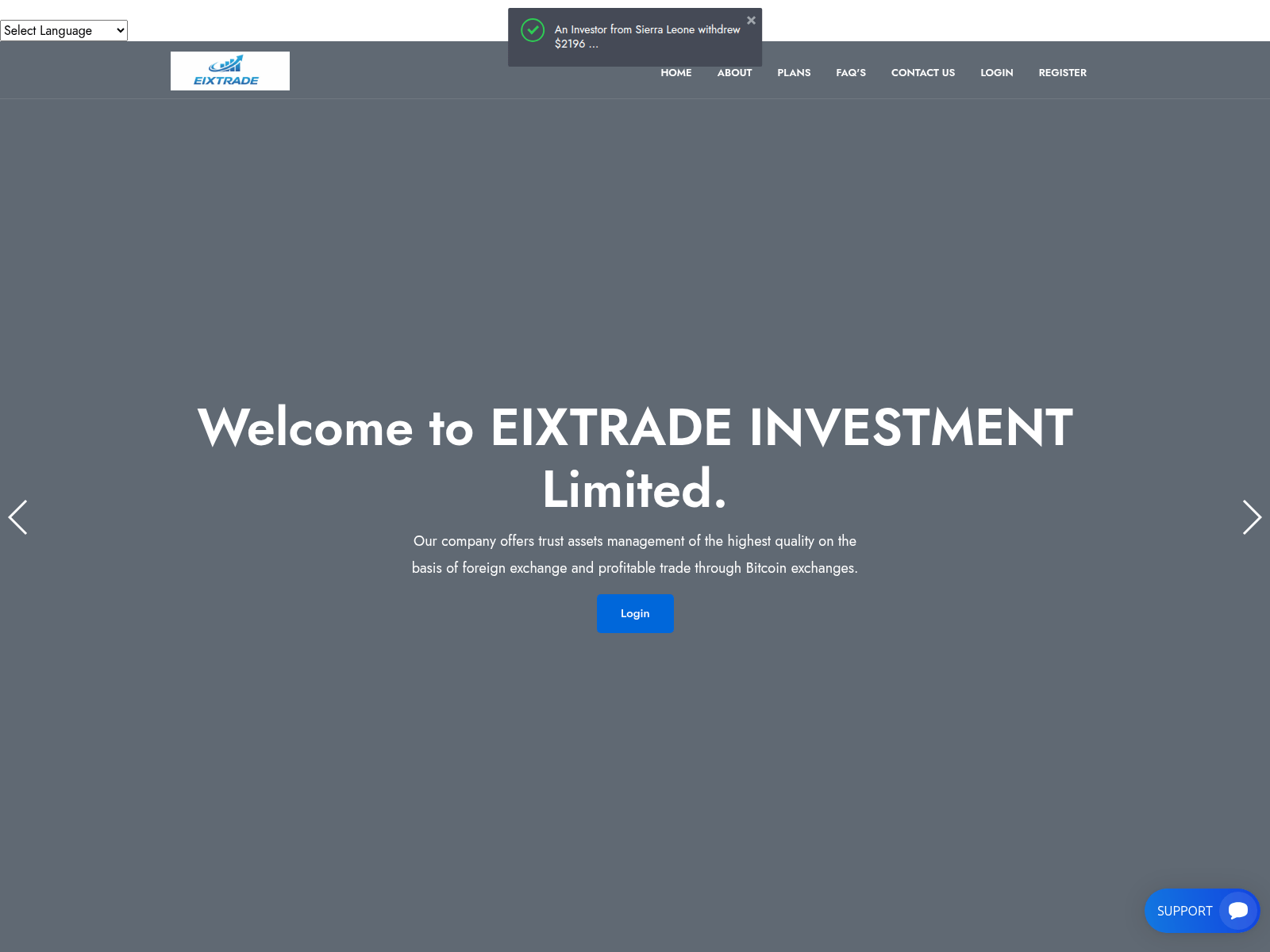 Ảnh chụp màn hình của eixtrade.com