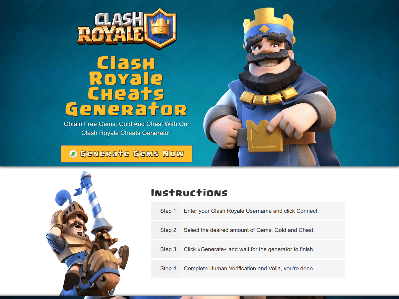 Screenshot of clashroyale-cheats.github.io
