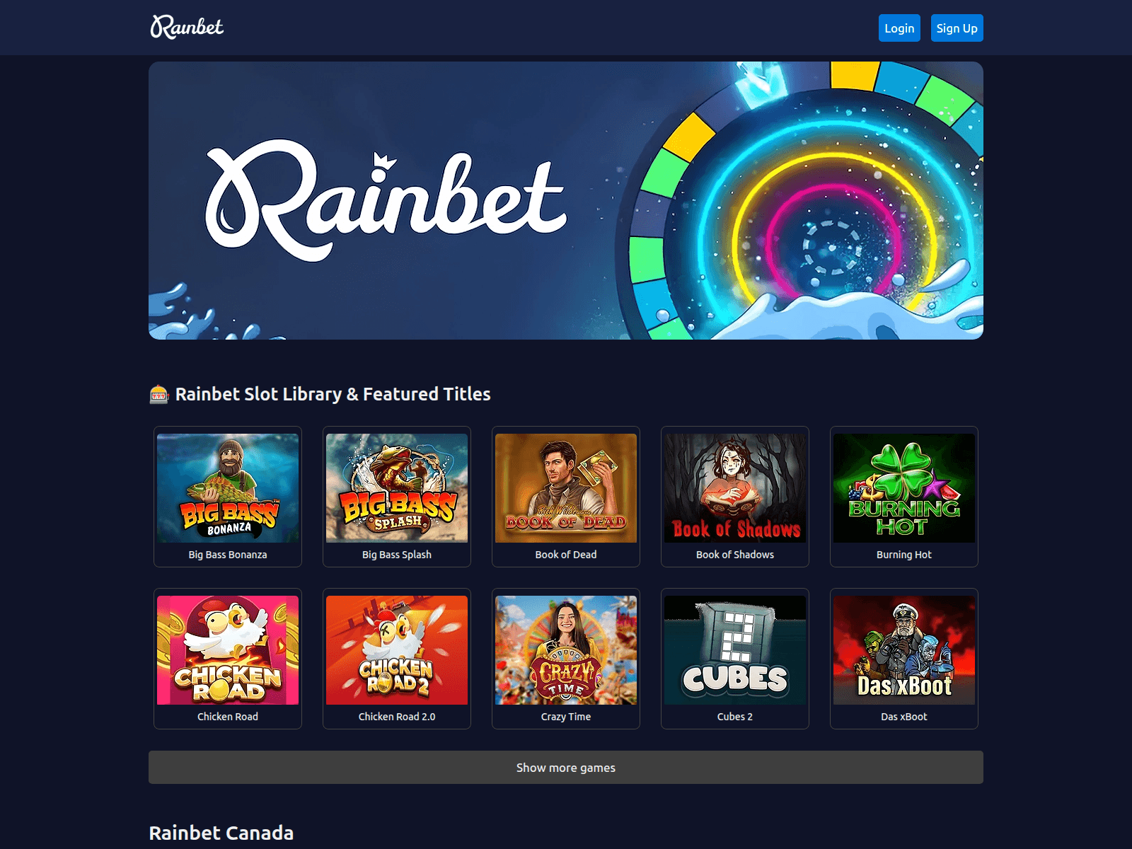 Screenshot of rainbetofficial.net
