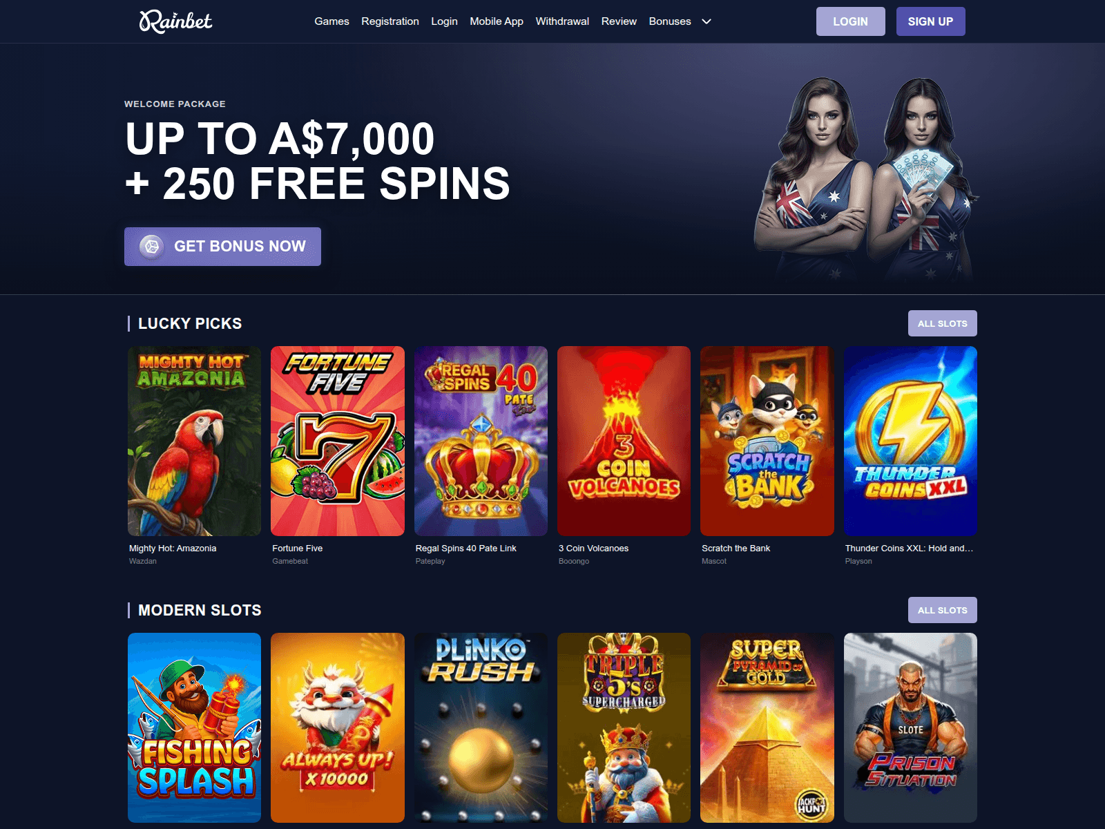 Screenshot of rainbetcasino-au.online