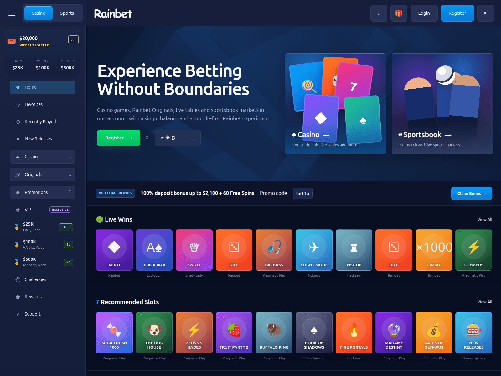 Screenshot of rainbet-promo-code.net