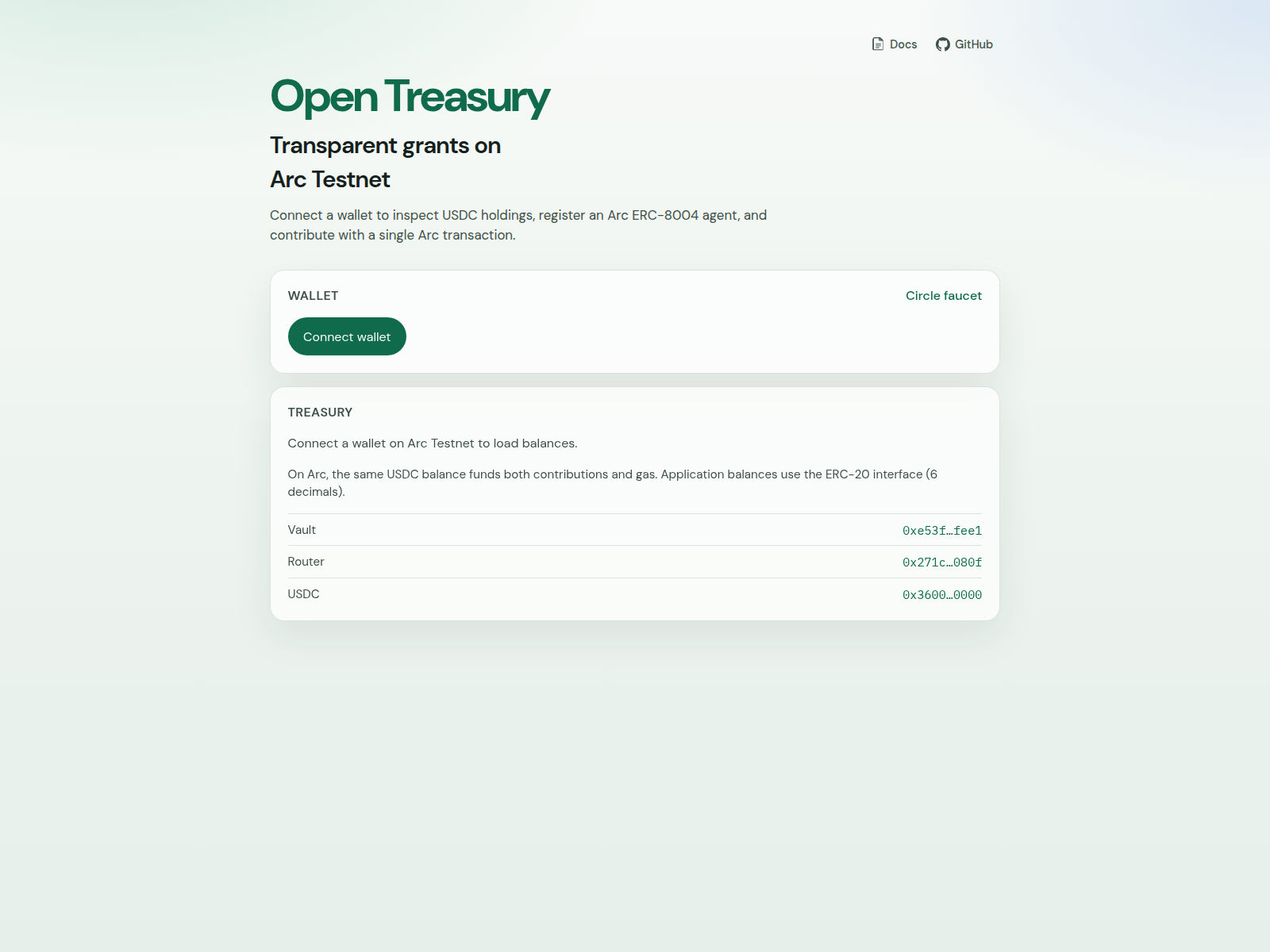 Screenshot von open-treasury.vercel.app