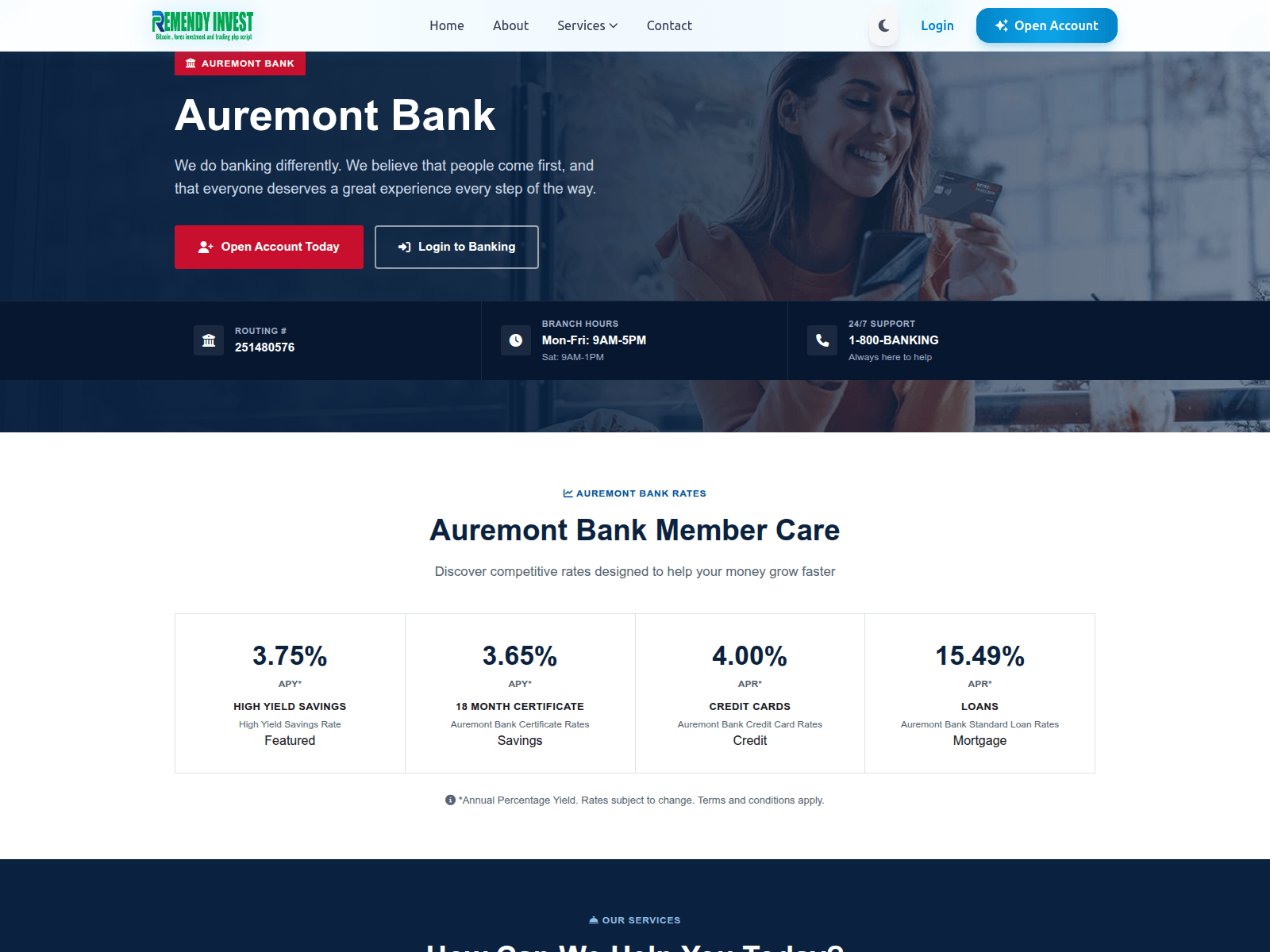 Screenshot of auremontbnk.com