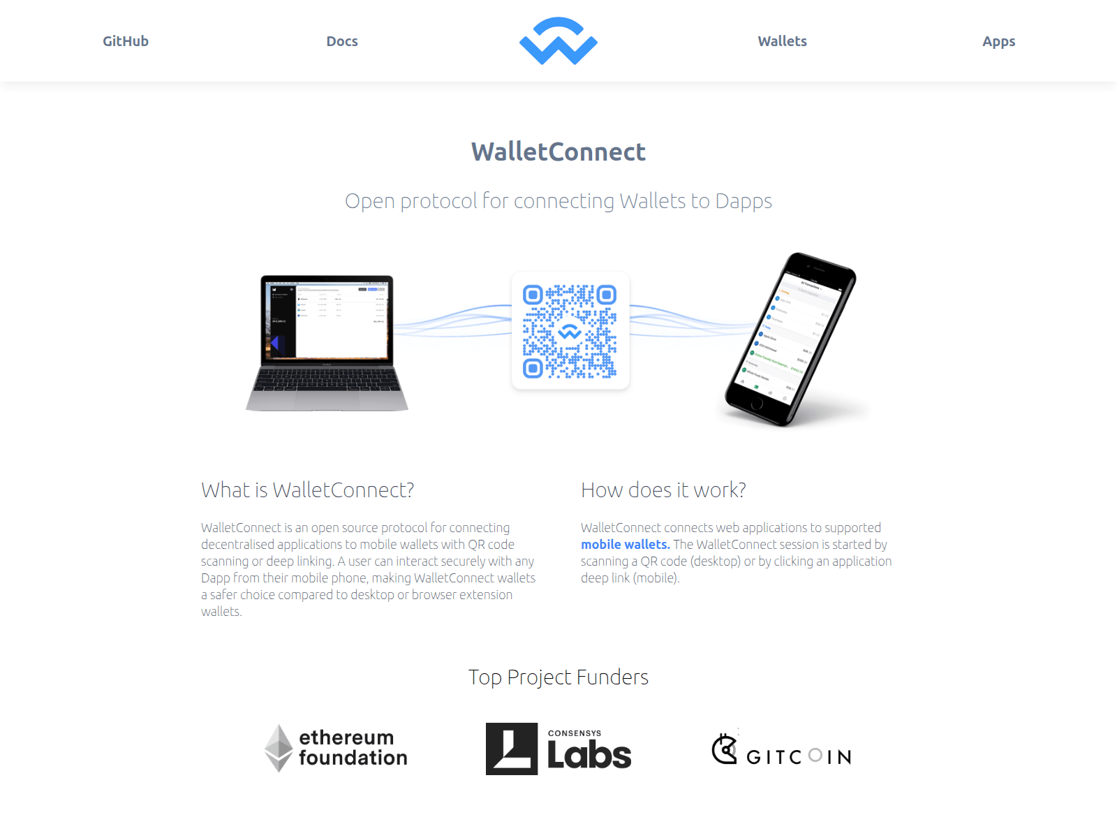 Ảnh chụp màn hình của walletconnect-website.vercel.app