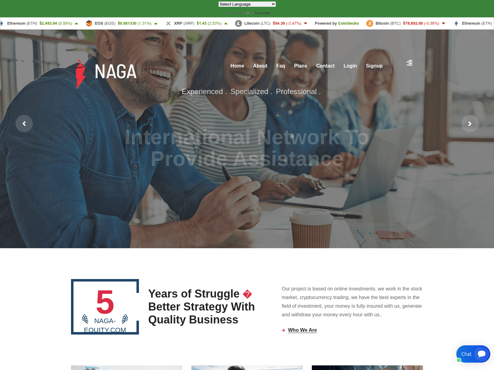 Screenshot of naga-equity.com