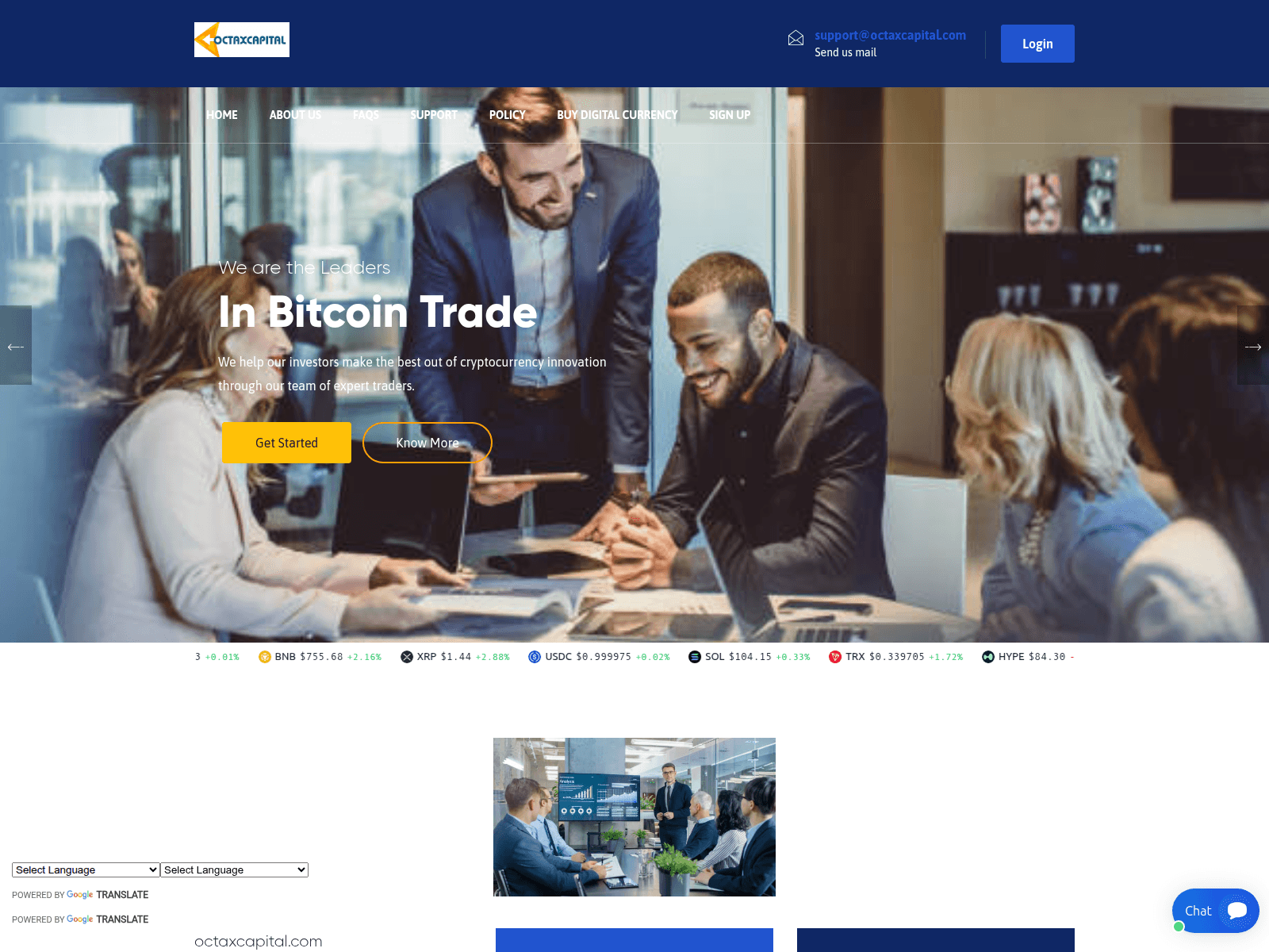 Screenshot of octaxcapital.com