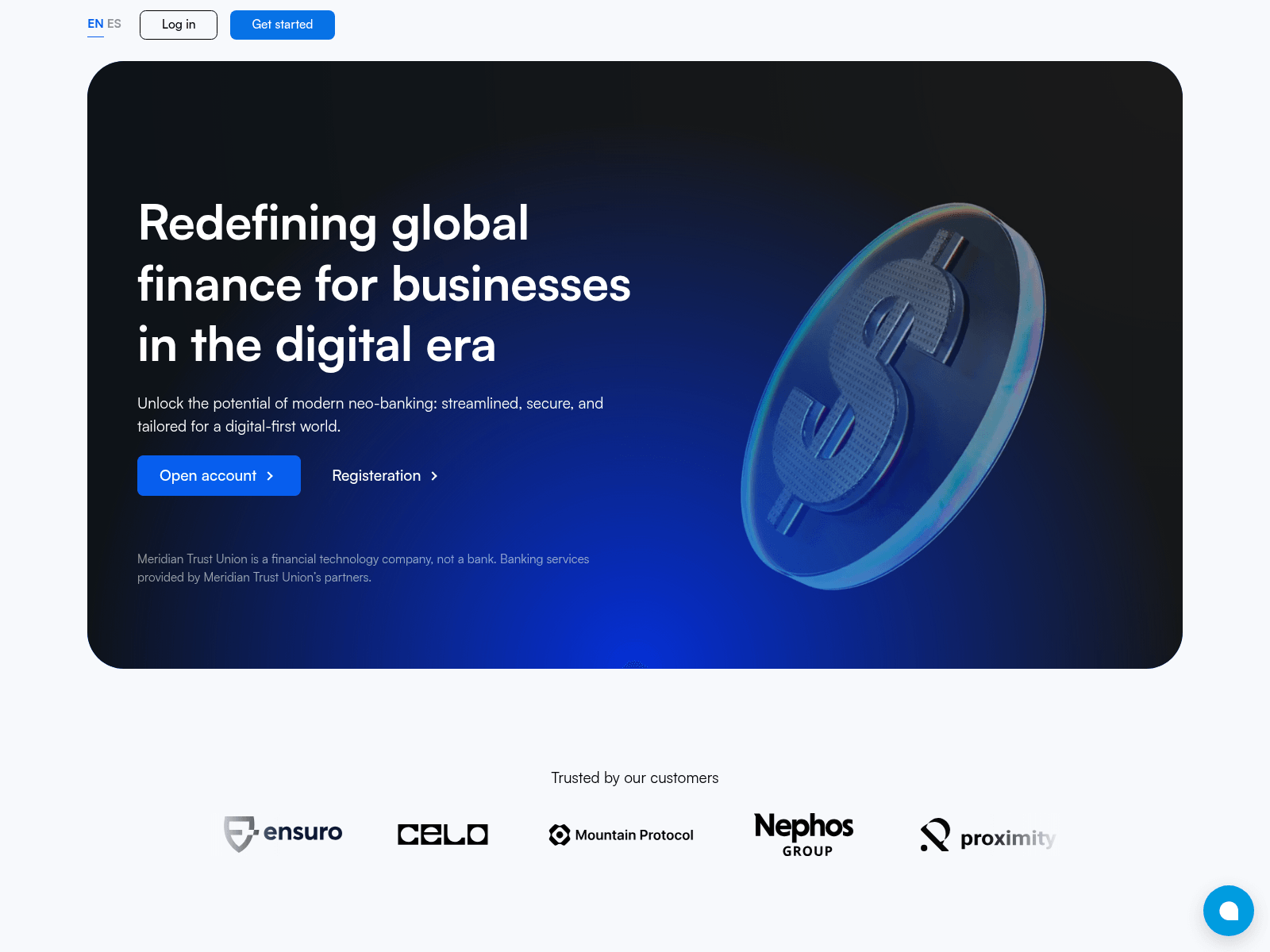Screenshot of meridiantrustunion.com