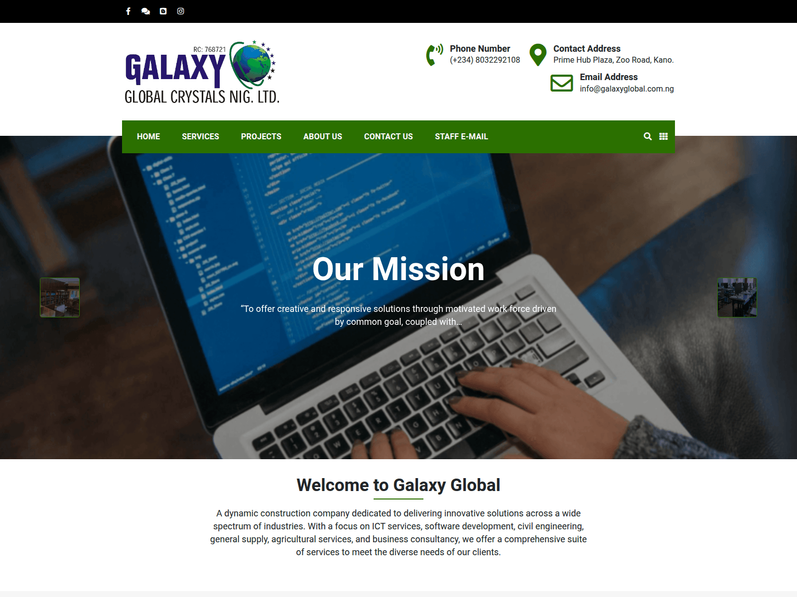 Screenshot of galaxyglobal.com.ng