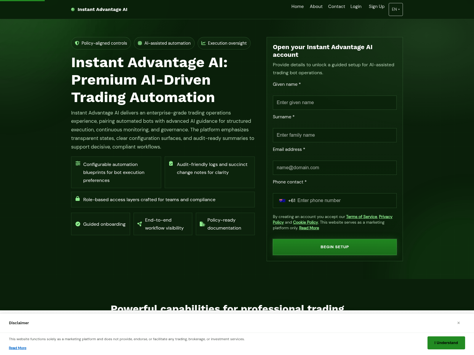 Screenshot of instantadvantageai.club