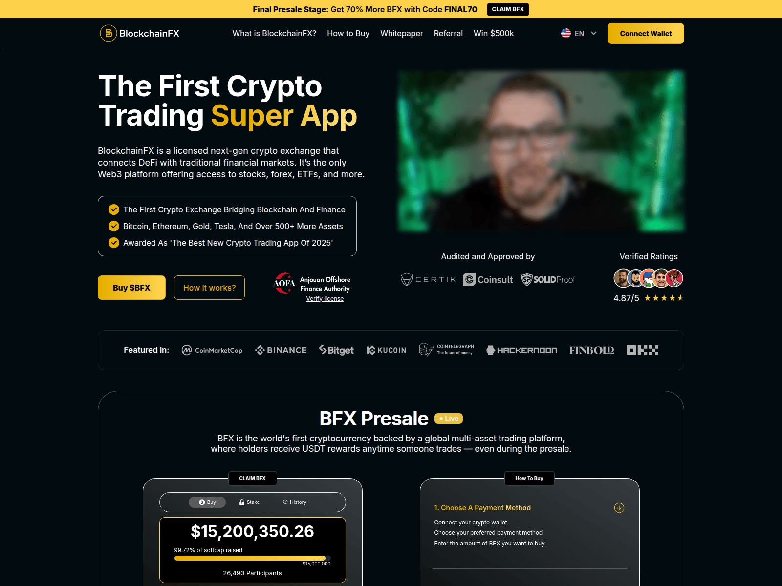Screenshot of blockchainfx-io.live