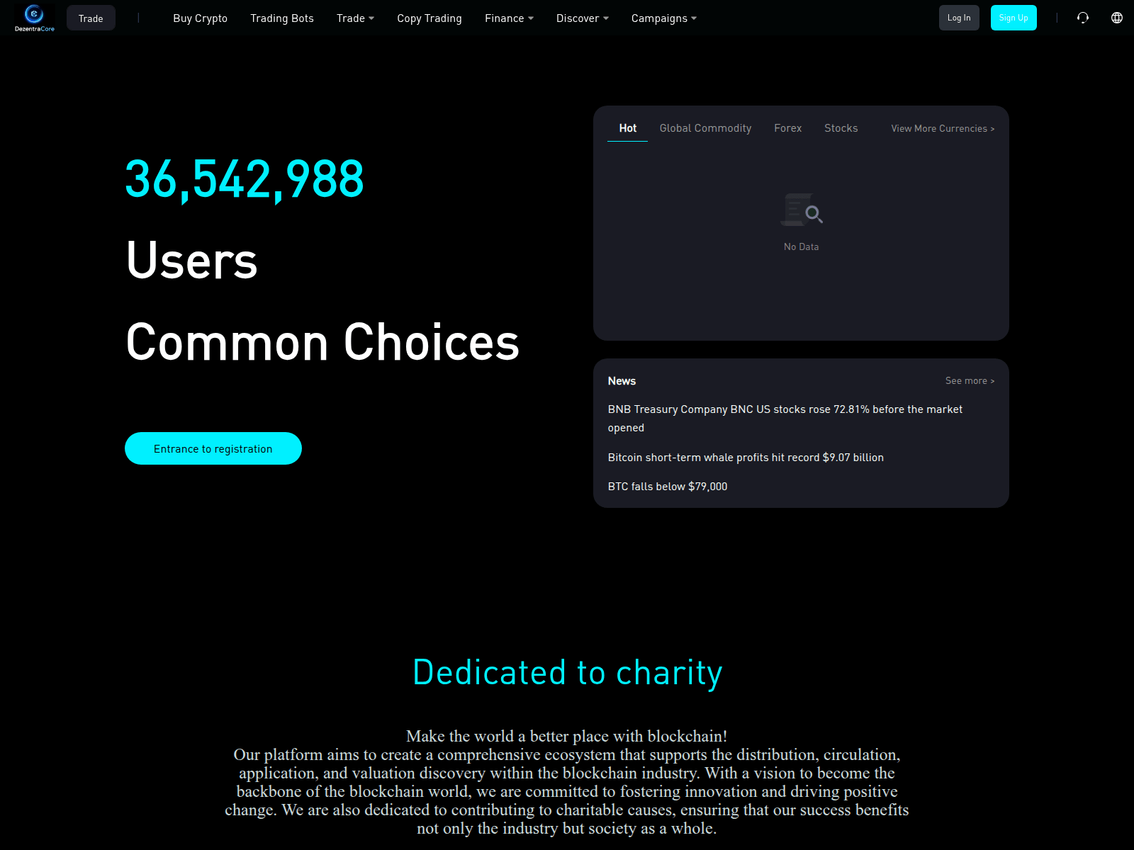 Screenshot of dezentracore.top