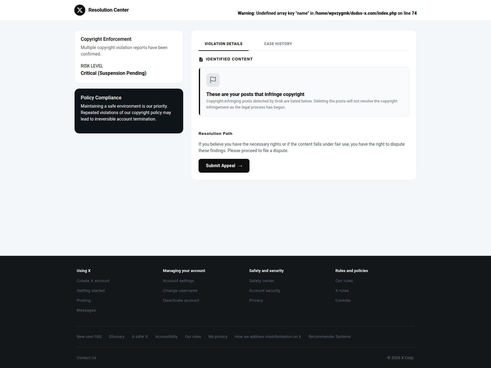 Screenshot of dsdss-x.com