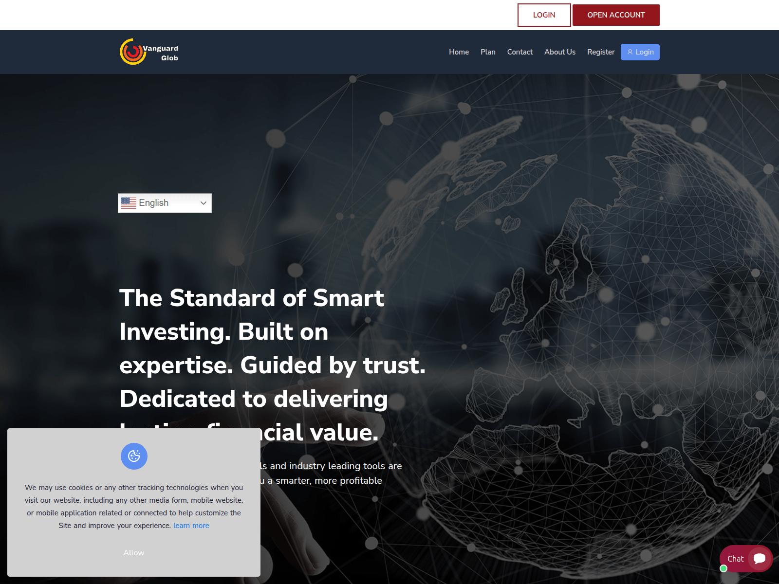 Screenshot of vanguardglob.com