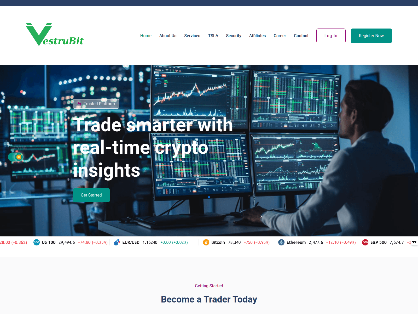 Ảnh chụp màn hình của vestrubit.com