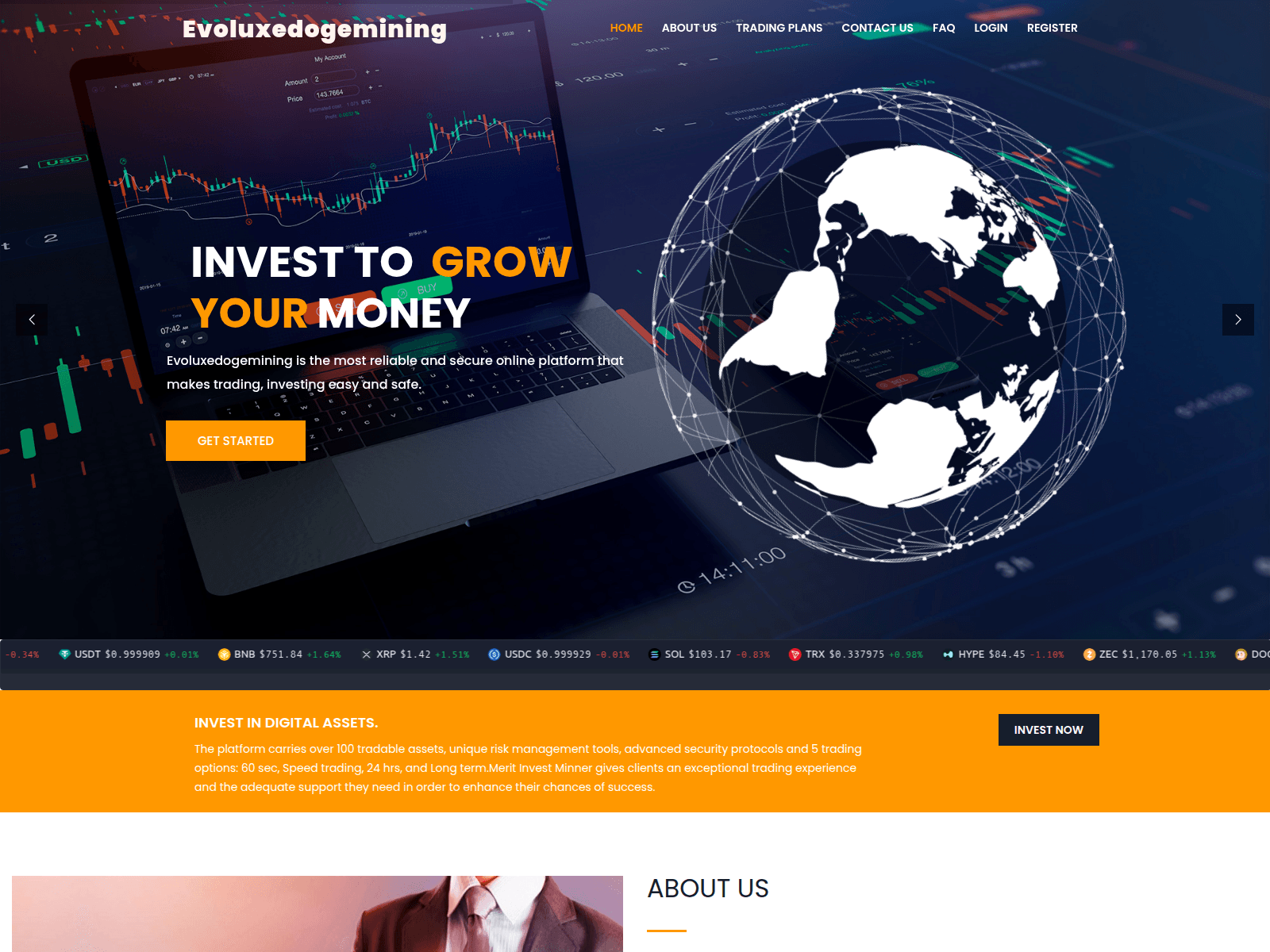 [Ekran görüntüsü] evoluxedogemining.com