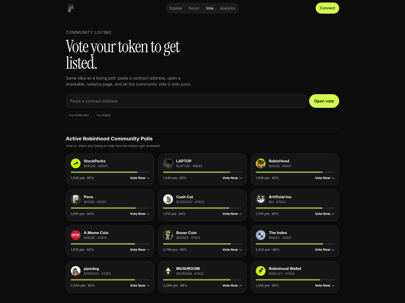 Screenshot von hood-votes.vercel.app