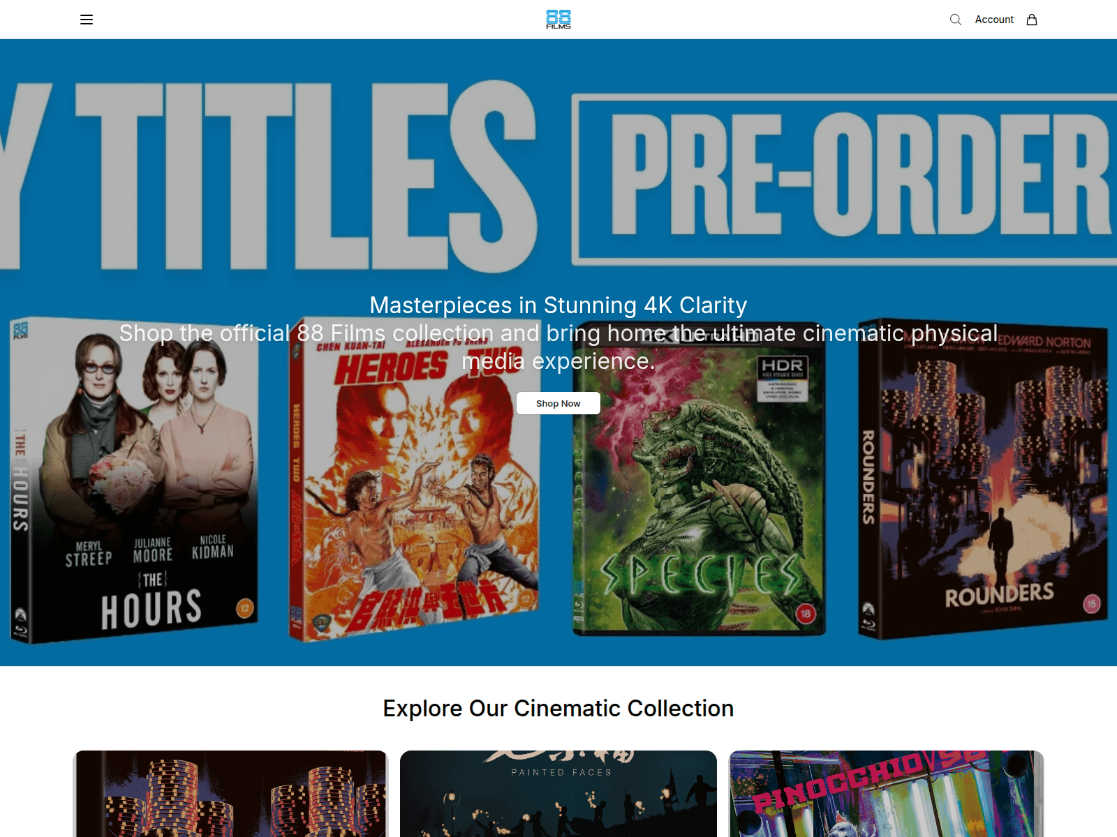 Screenshot of 88filmsstore.shop
