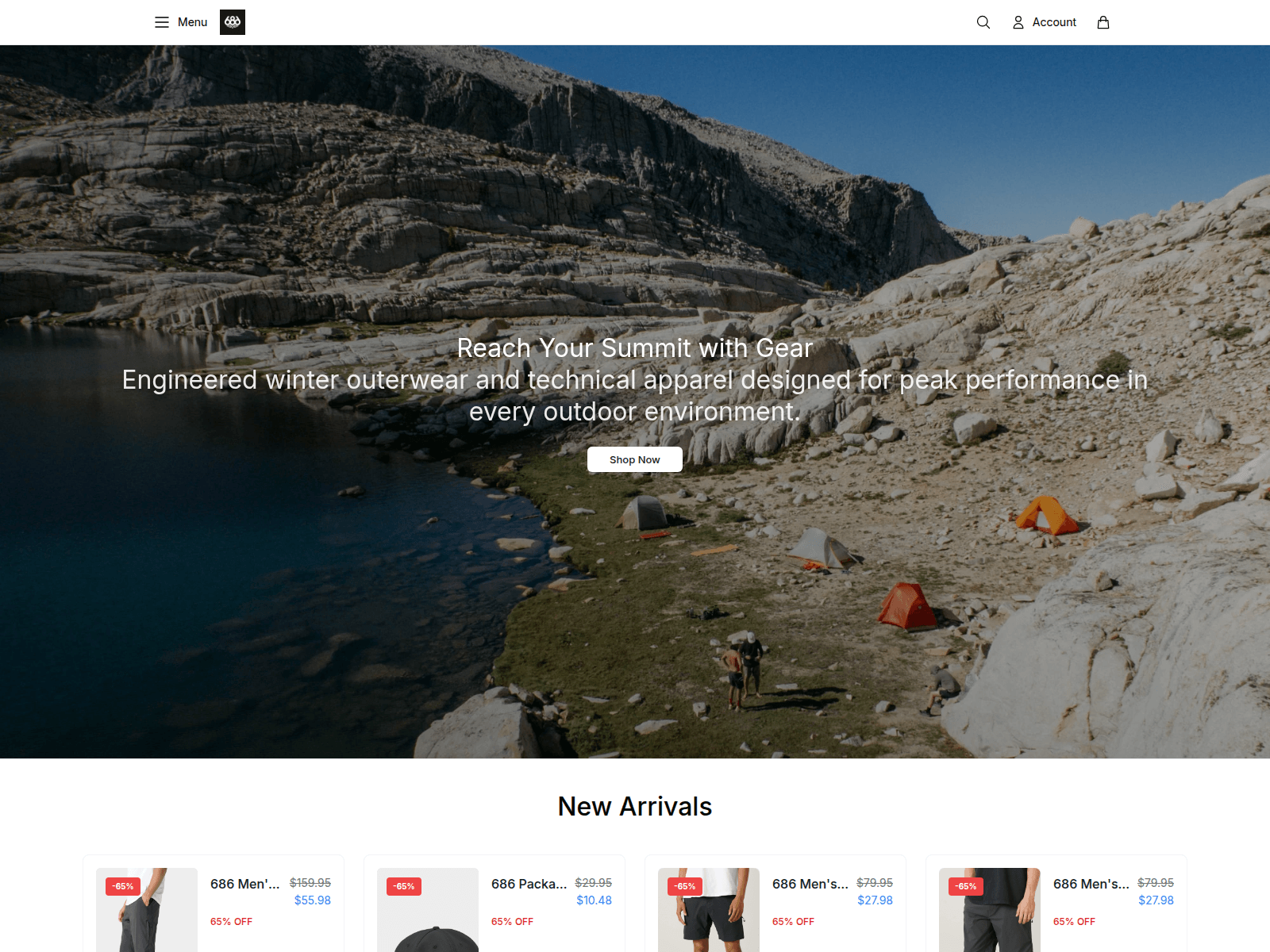 Screenshot of 686shopgear.shop