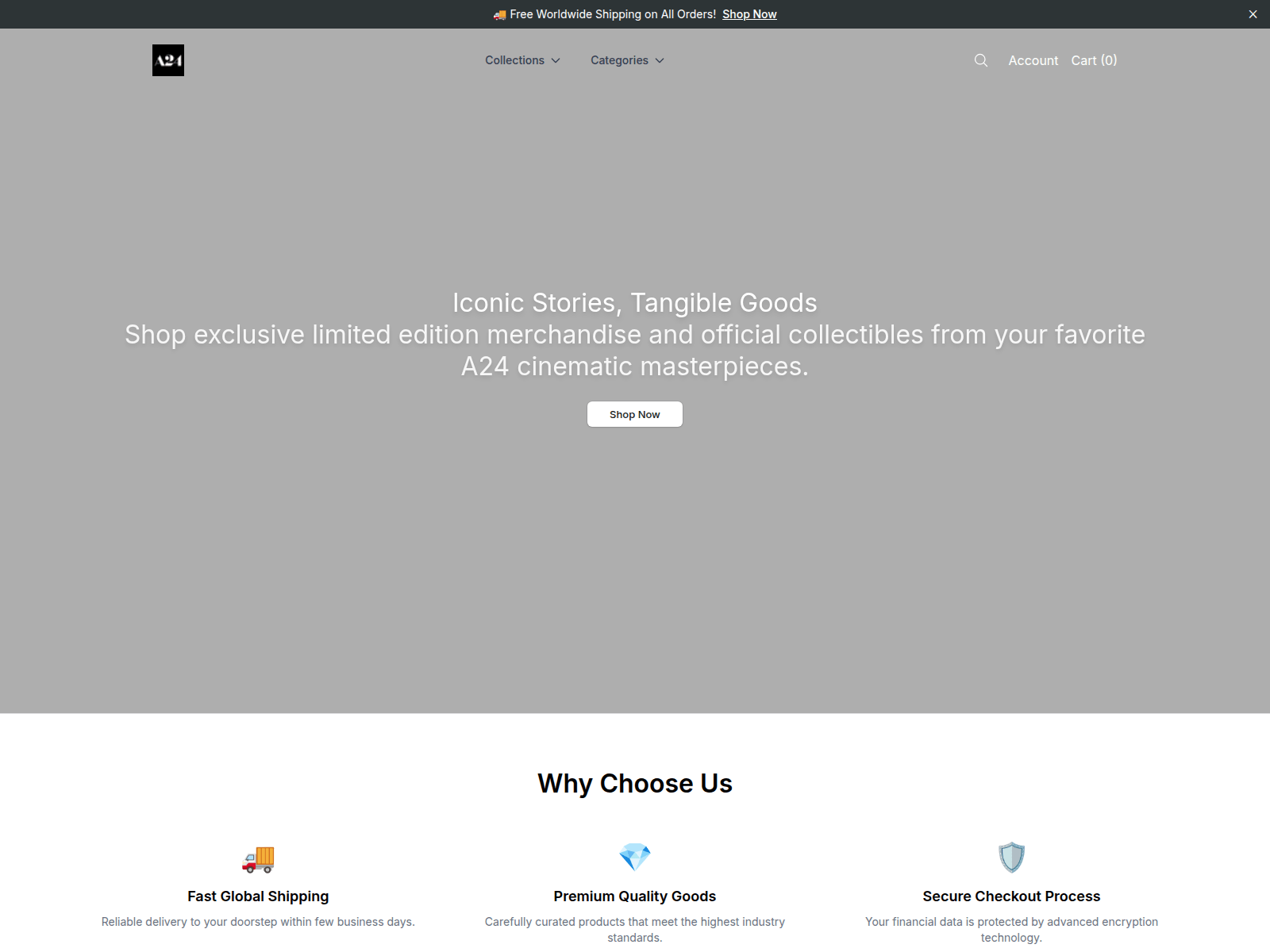 Screenshot of a24filmsdirect.shop