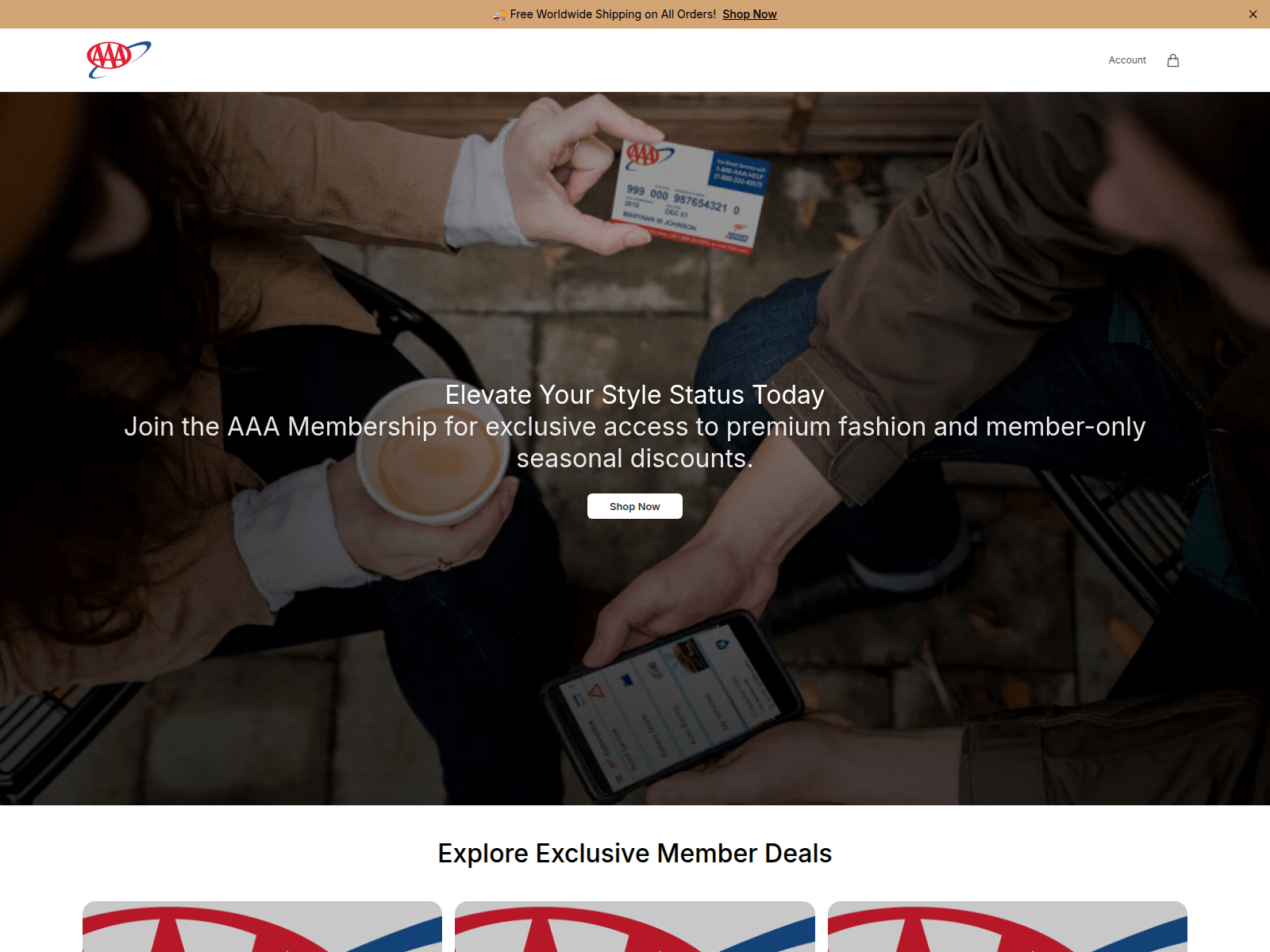 Screenshot of aaamembershipoffersdirect.shop