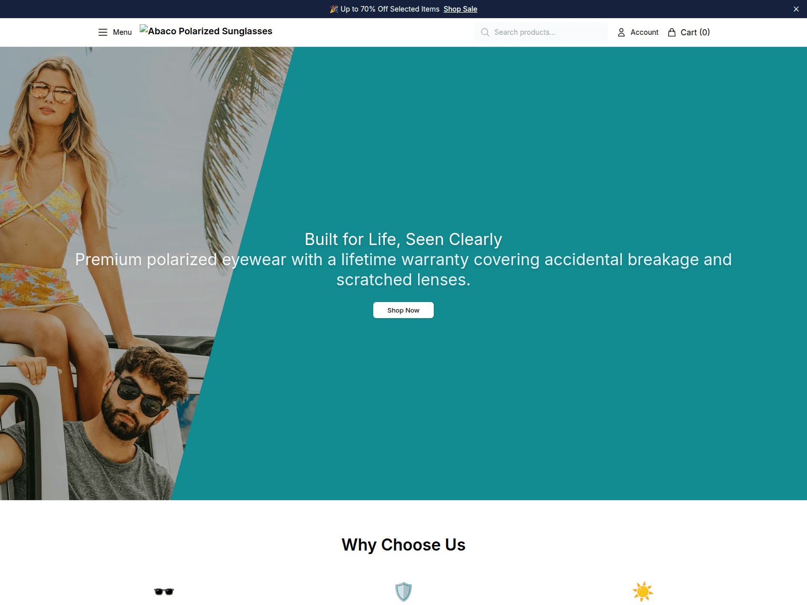 Screenshot of abacoeyewear.shop