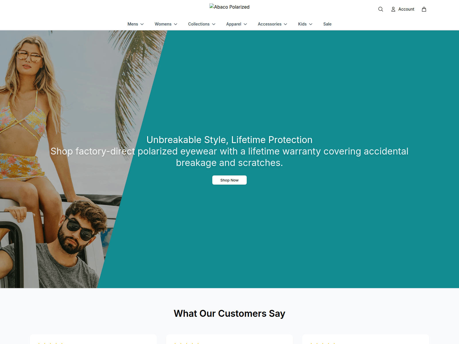 Screenshot of abacopolarized.shop