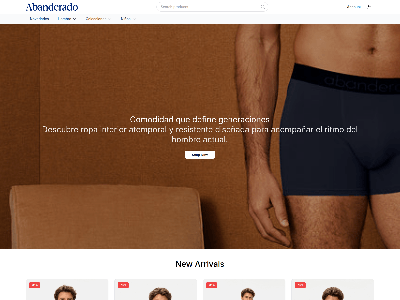 Screenshot of abanderadoapparel.shop
