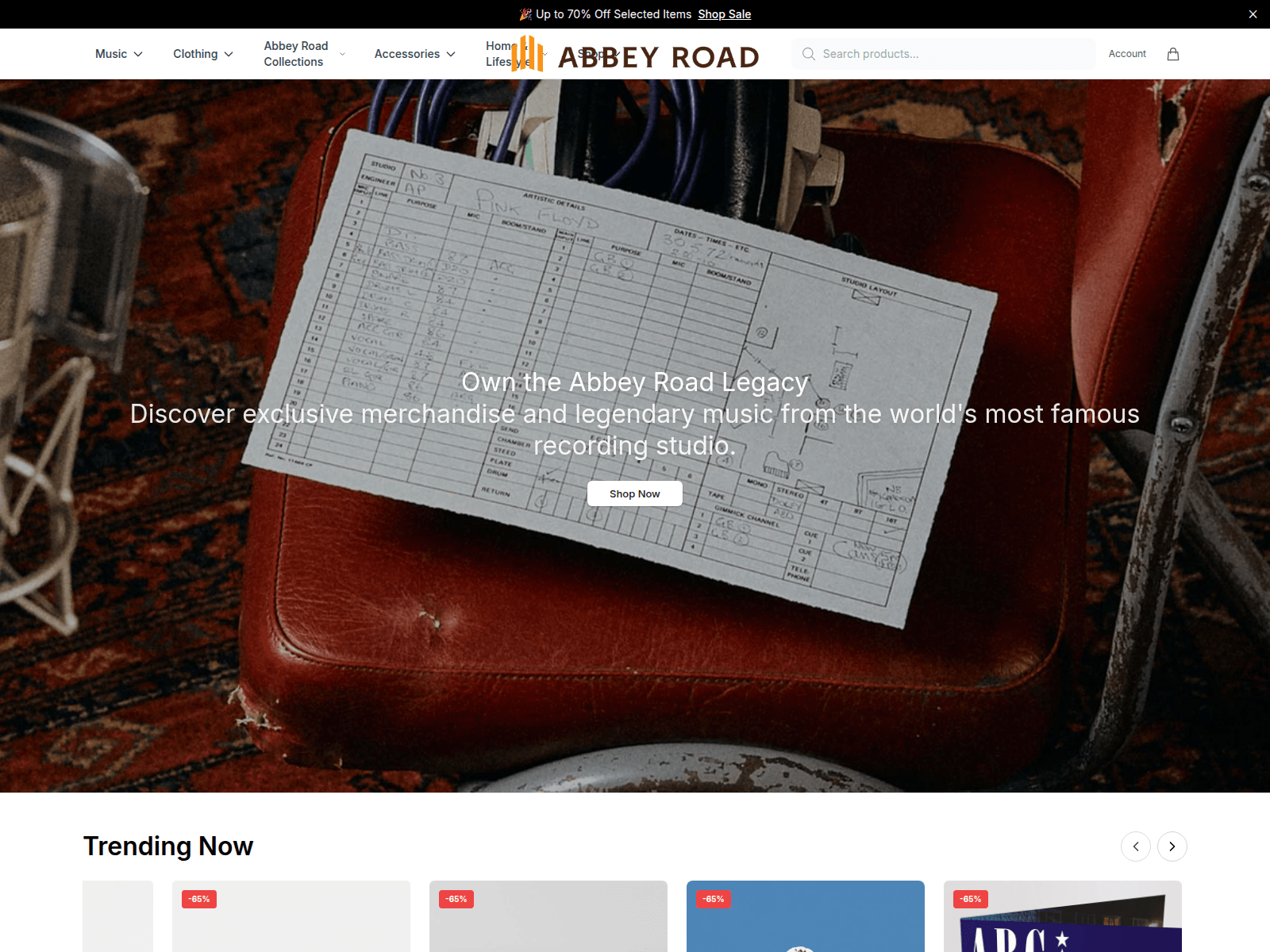 Screenshot of abbeyroadstore.shop