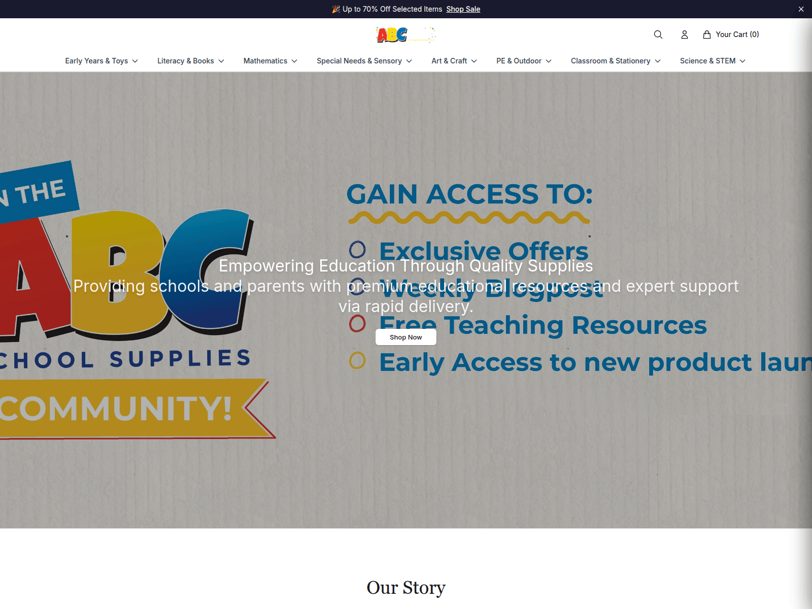 Screenshot of abcschoolsuppliesonline.shop