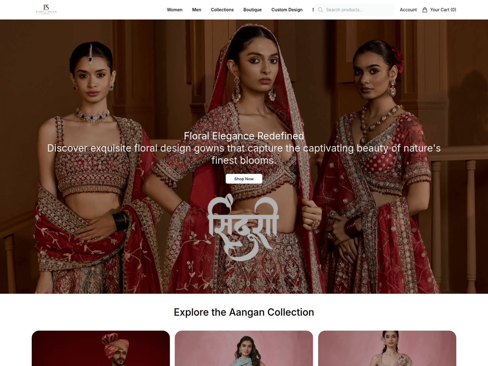 Screenshot of aanganbyparulboutique.shop