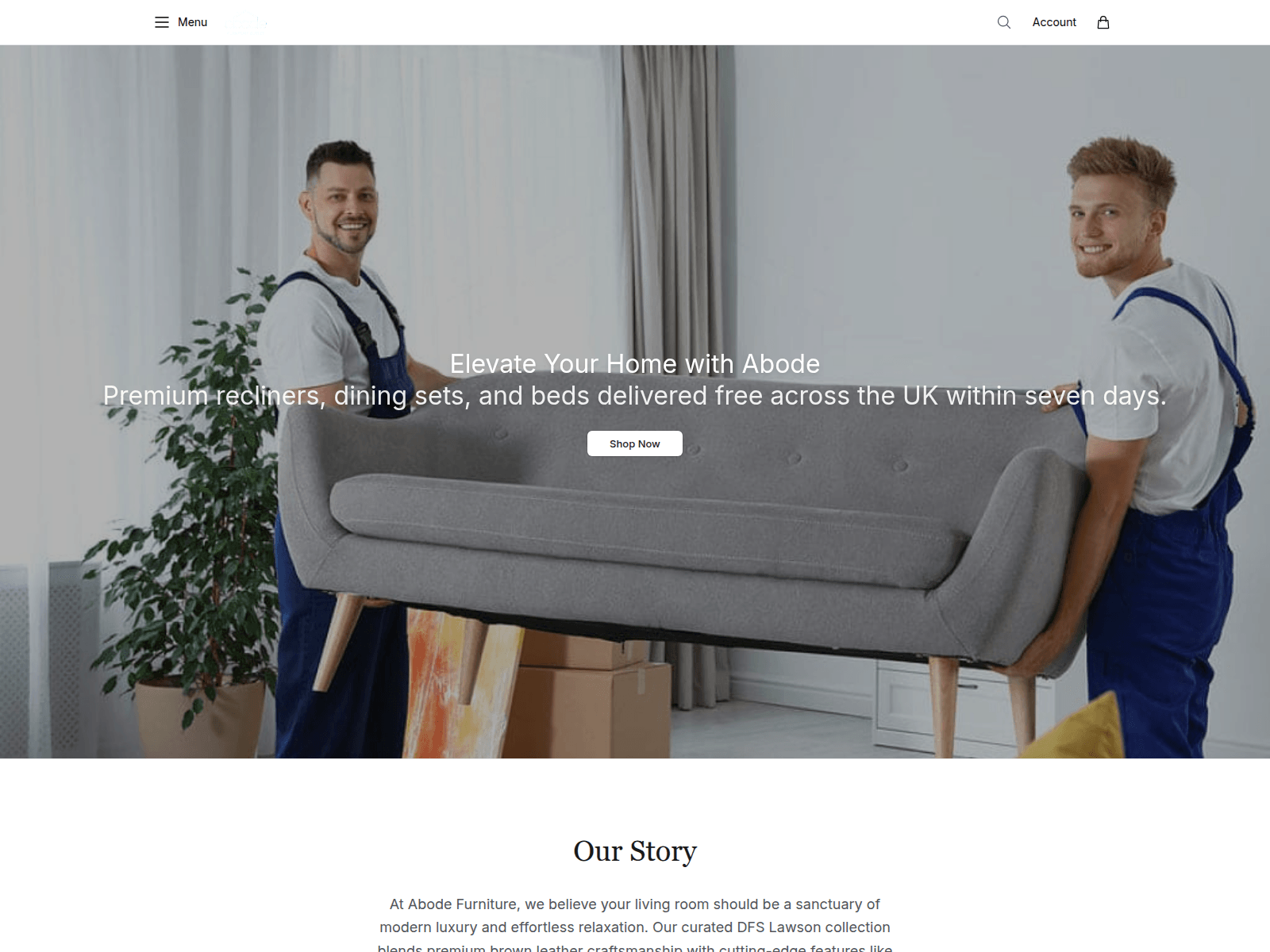 Screenshot of abodeoutletuk.shop
