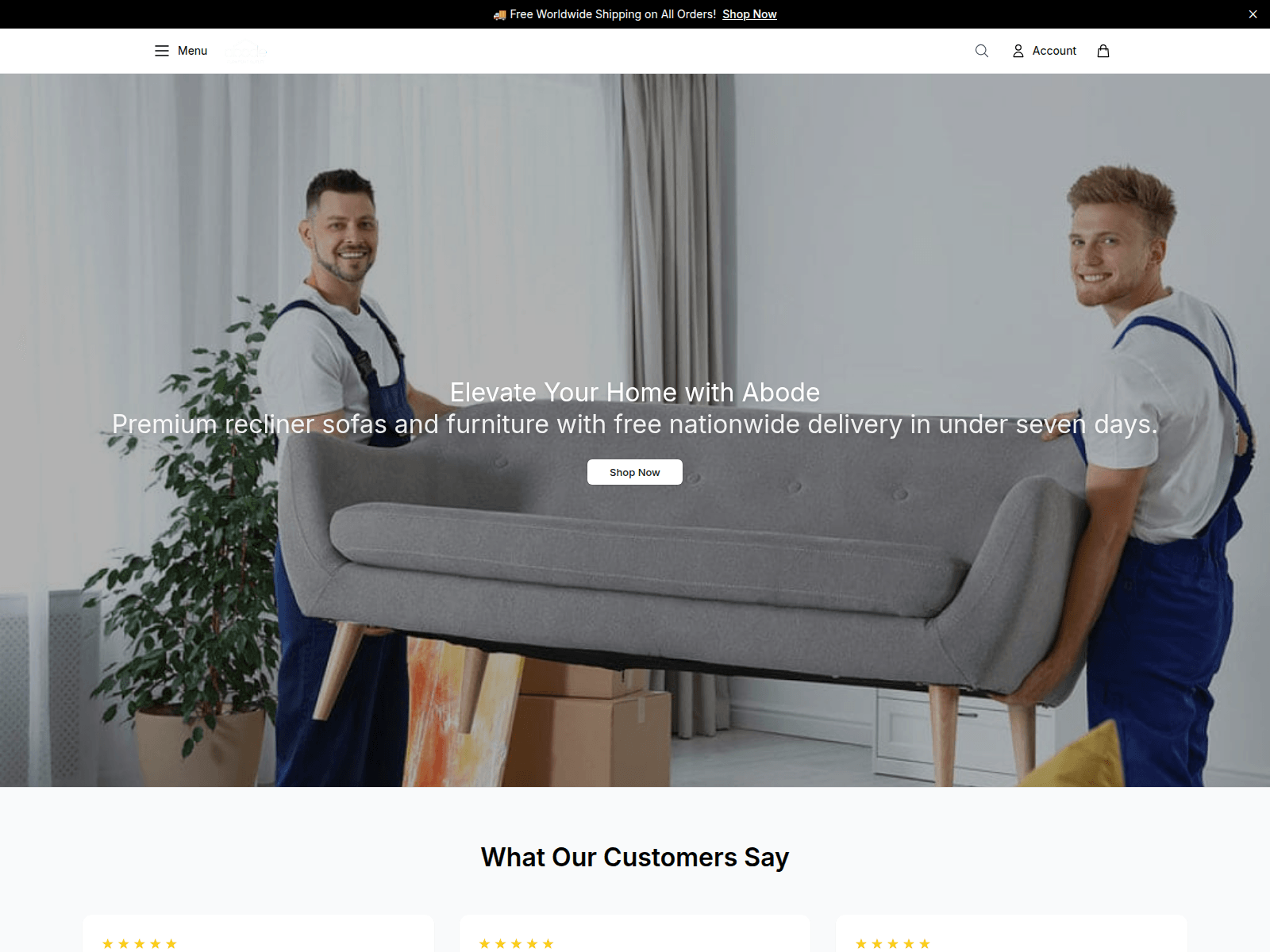 Screenshot of abodeoutlethome.shop