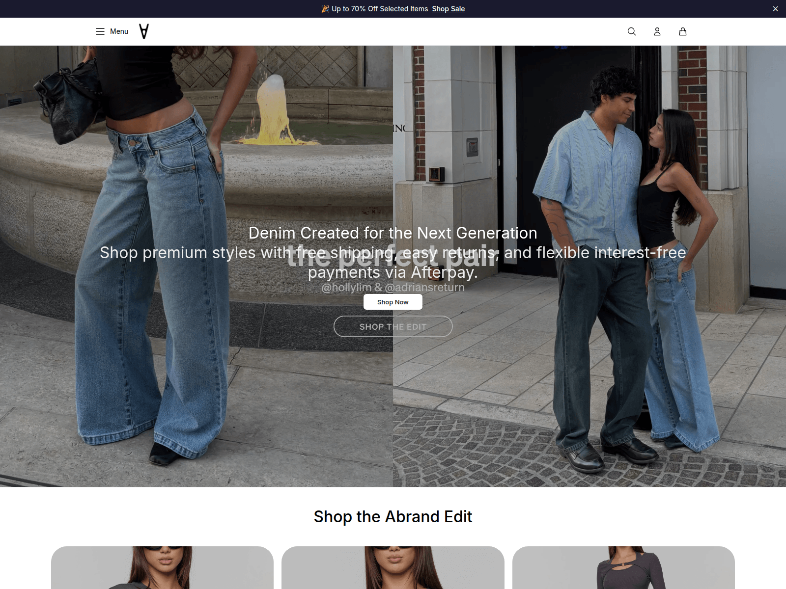 Screenshot of abrydenim.shop