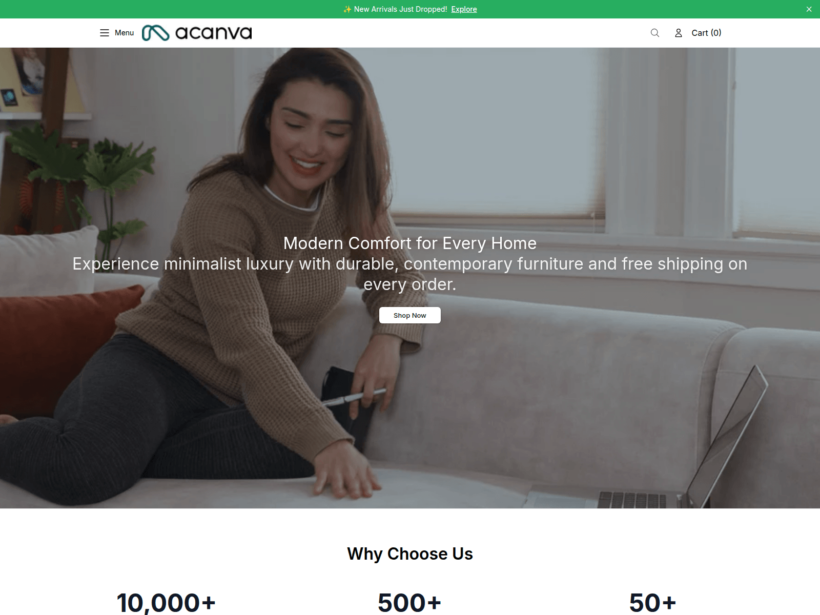 Screenshot of acanvaliving.shop