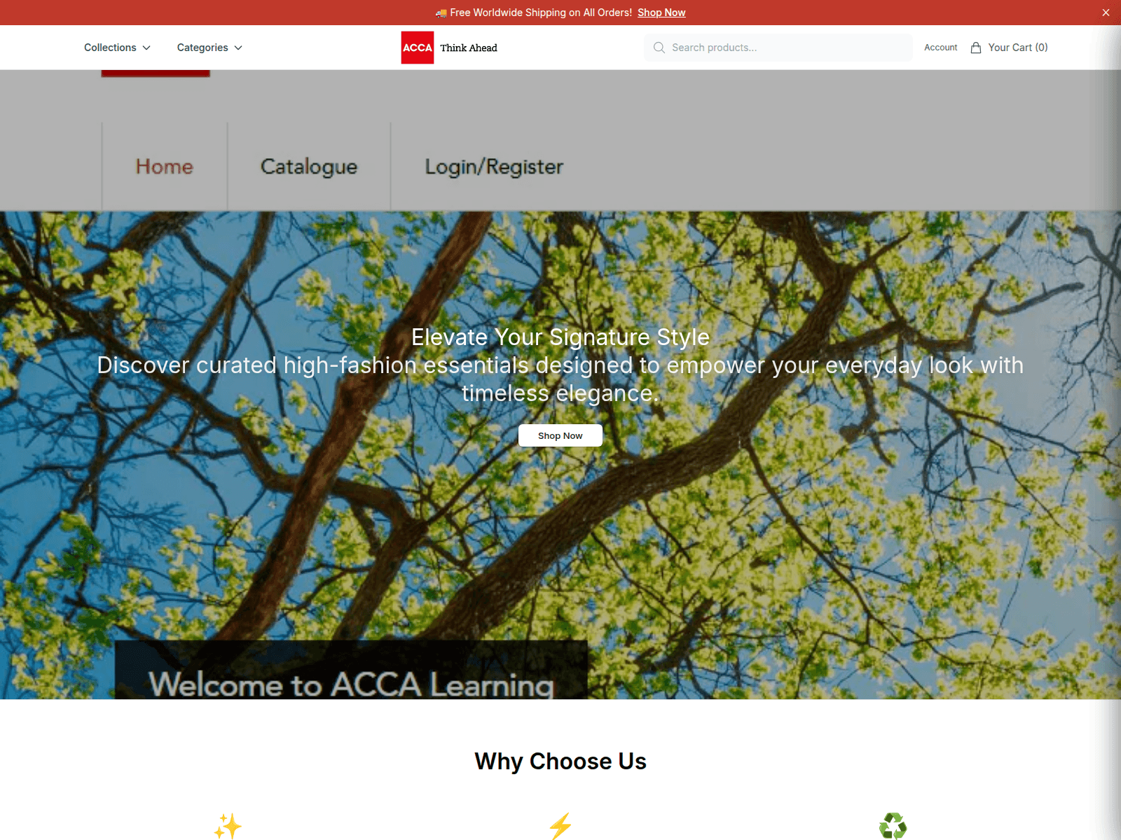Screenshot of accalearning.shop