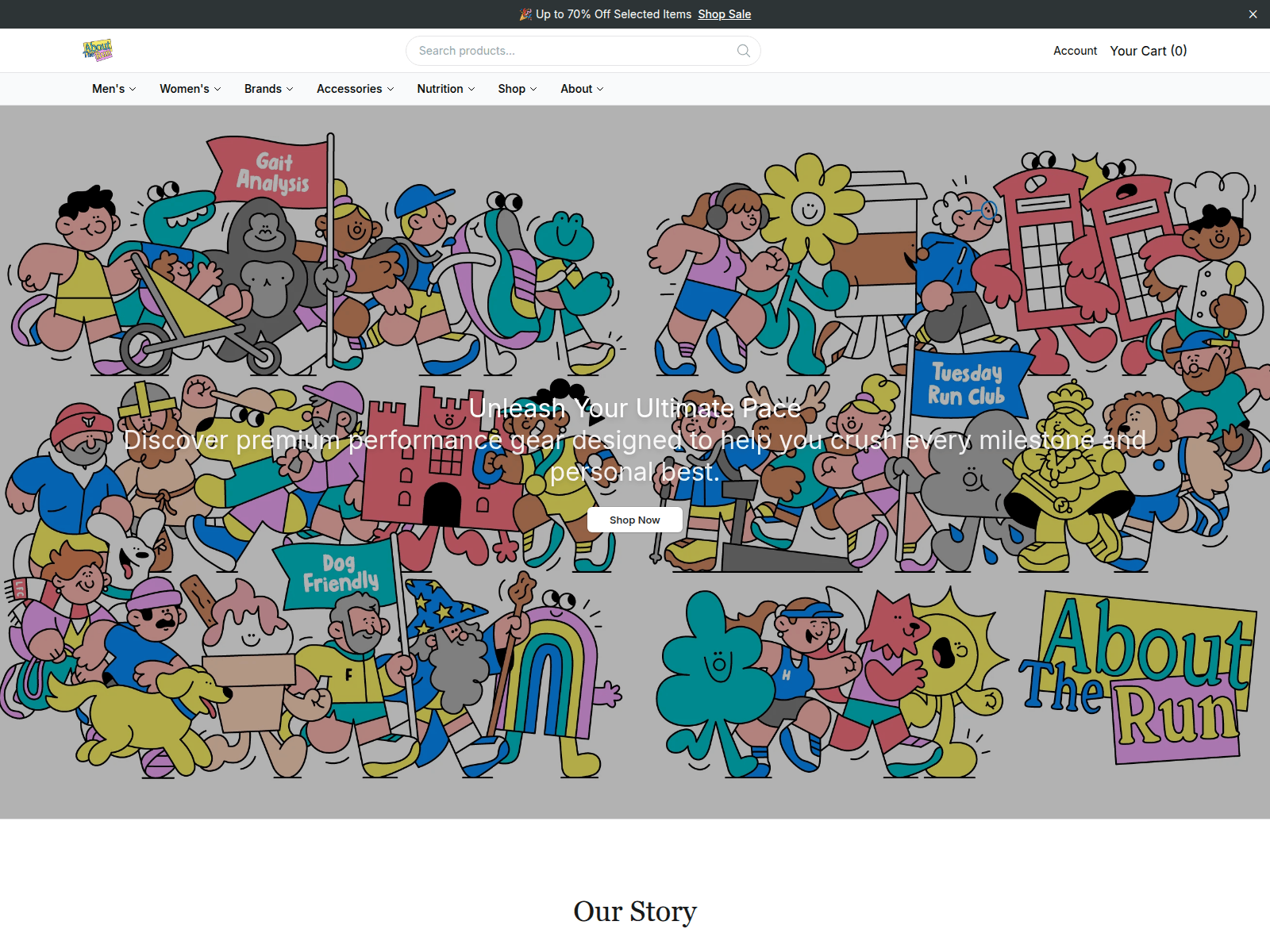 Screenshot of abouttherunstore.shop