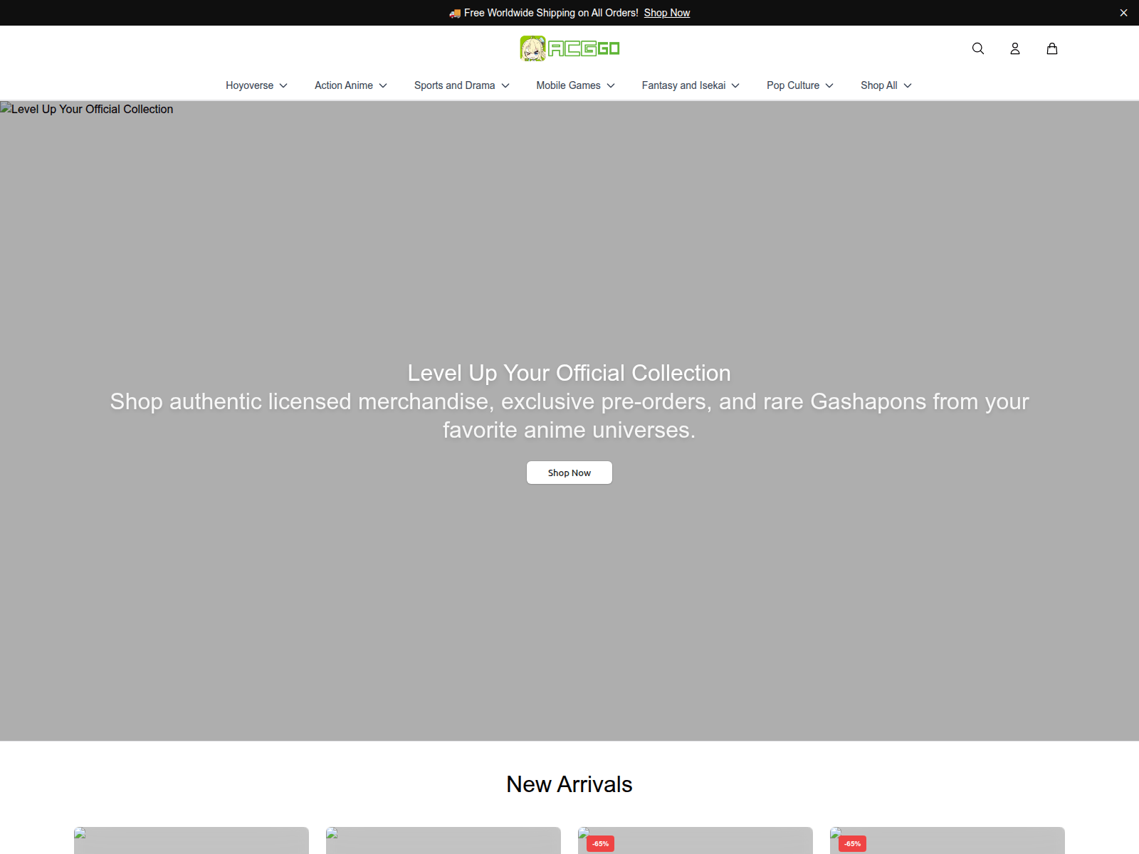Screenshot of acggoworld.shop