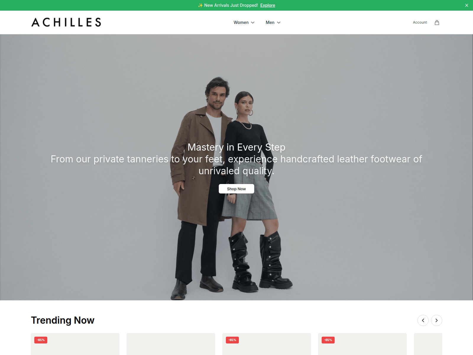 Screenshot of achillesstyle.shop