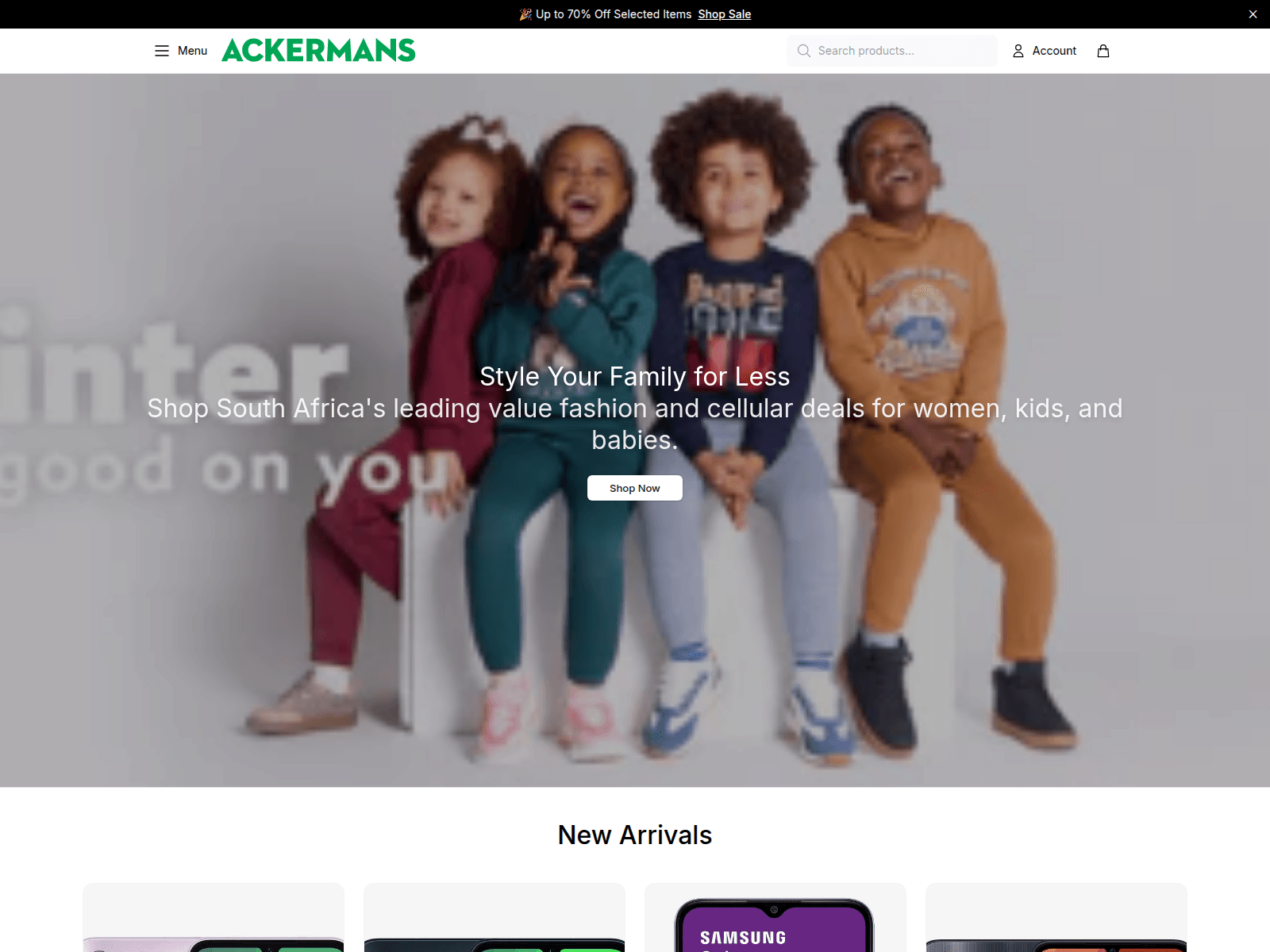 Screenshot of ackermanswear.shop