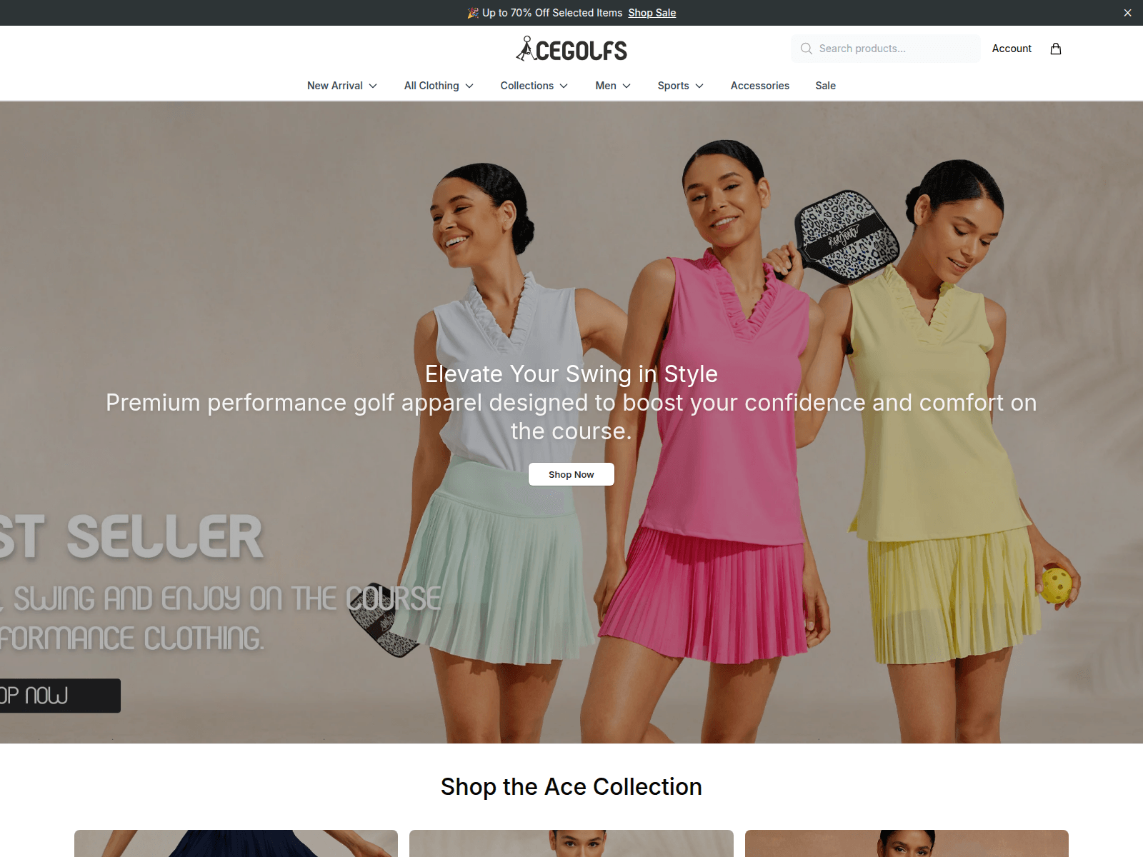 Screenshot of acegolfsdirect.shop