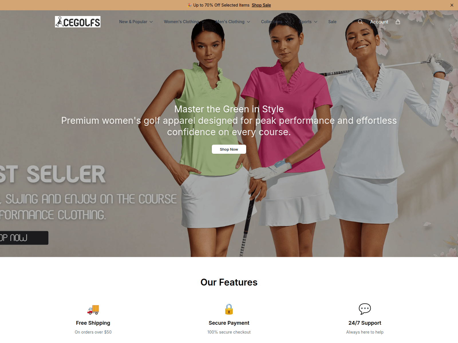 Screenshot of acegolfsofficial.shop
